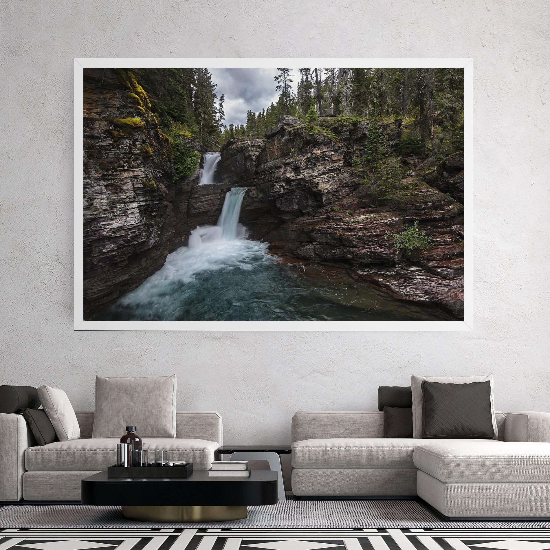 Tablou Canvas Majestic Forest Waterfall mockup 2