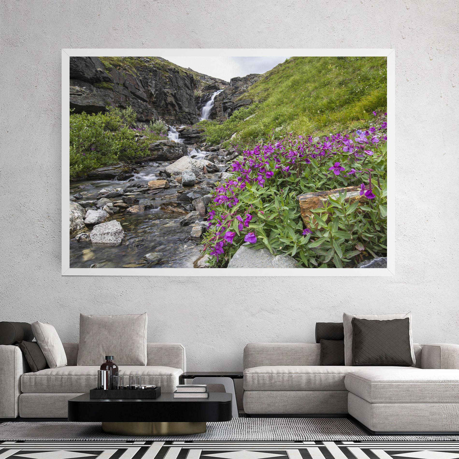 Tablou Canvas Purple Flowers Waterfall mockup 2