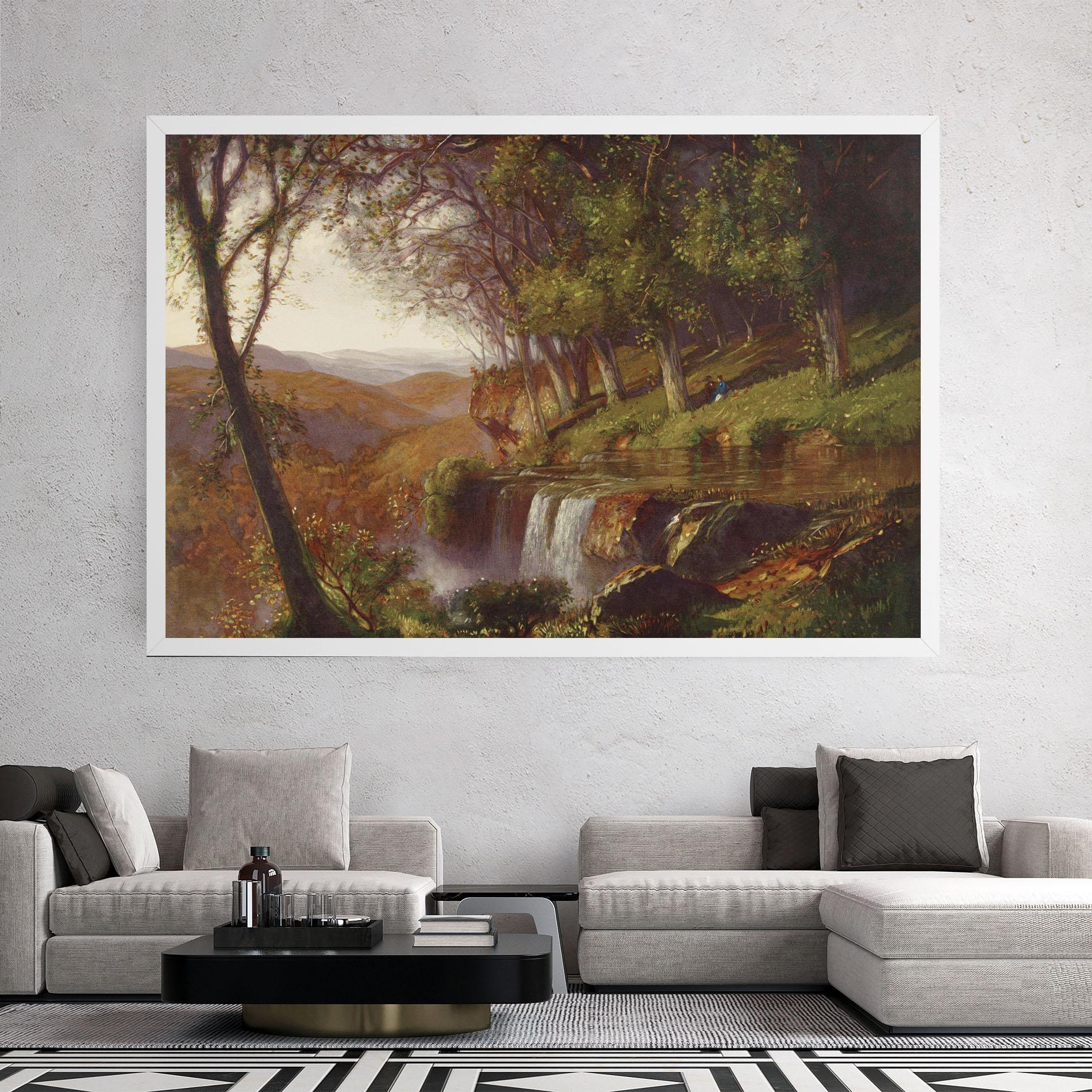 Tablou Canvas Waterfall Painting mockup 2