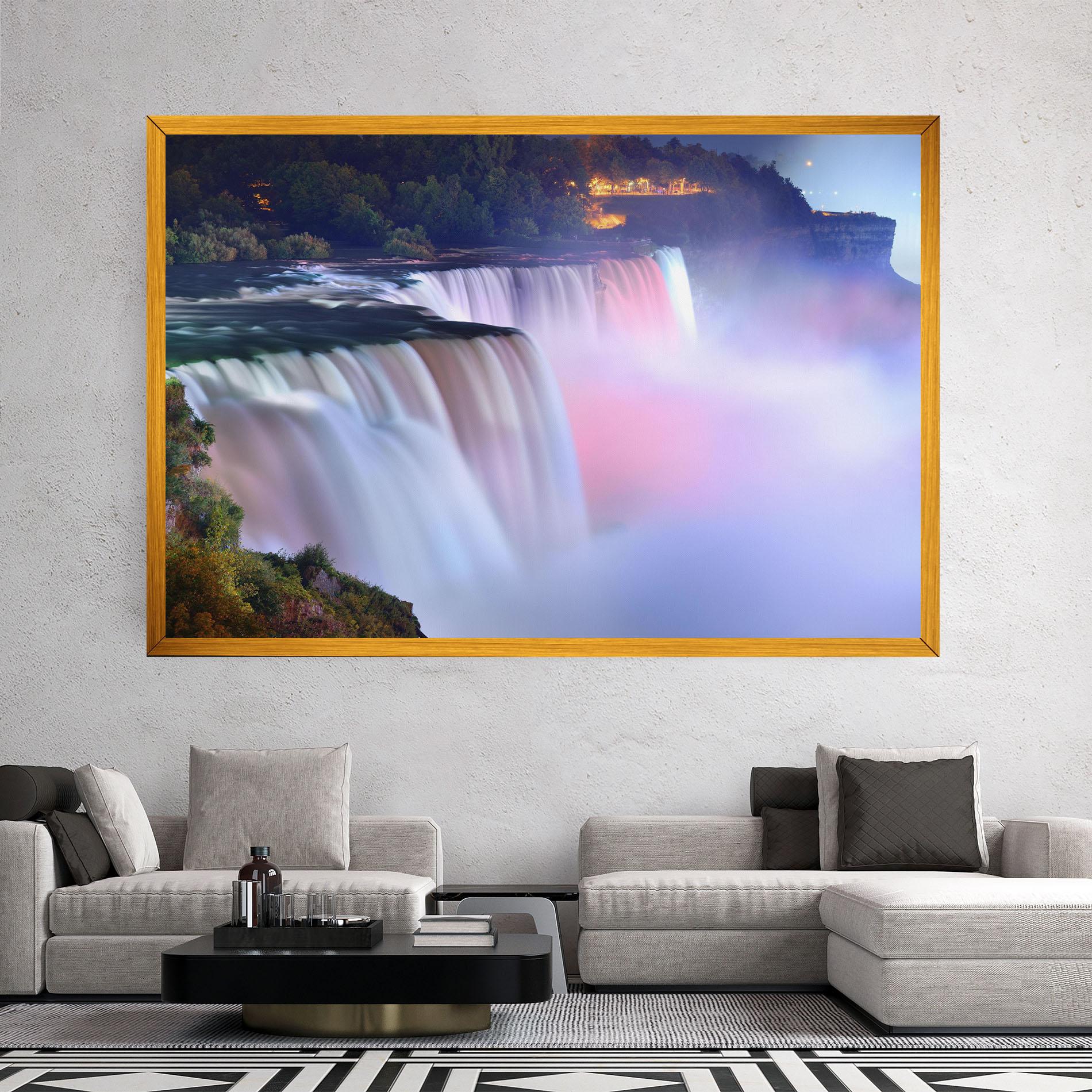 Tablou Canvas Dreamy Purple Waterfall mockup 2