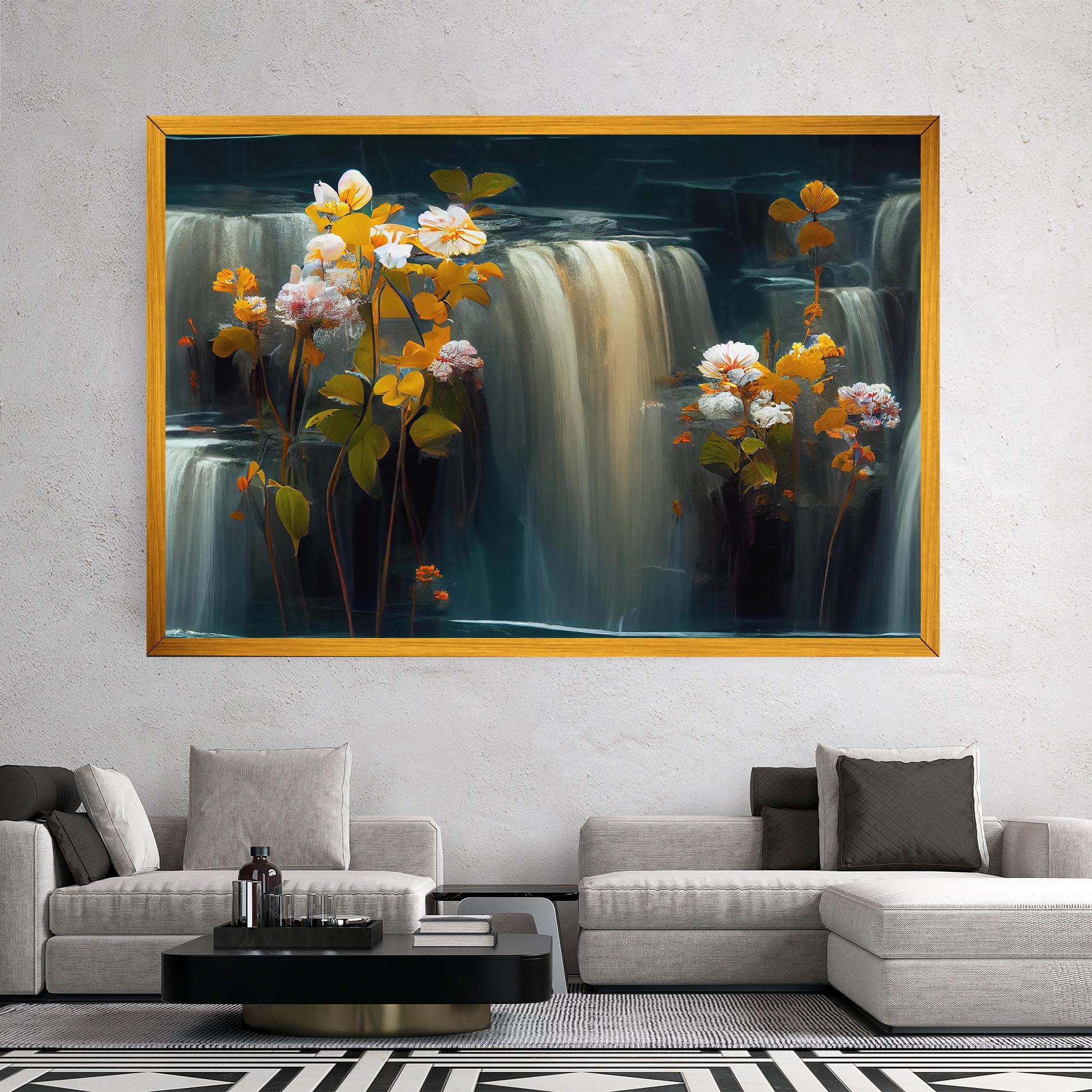 Tablou Canvas Flowers Waterfall mockup 2