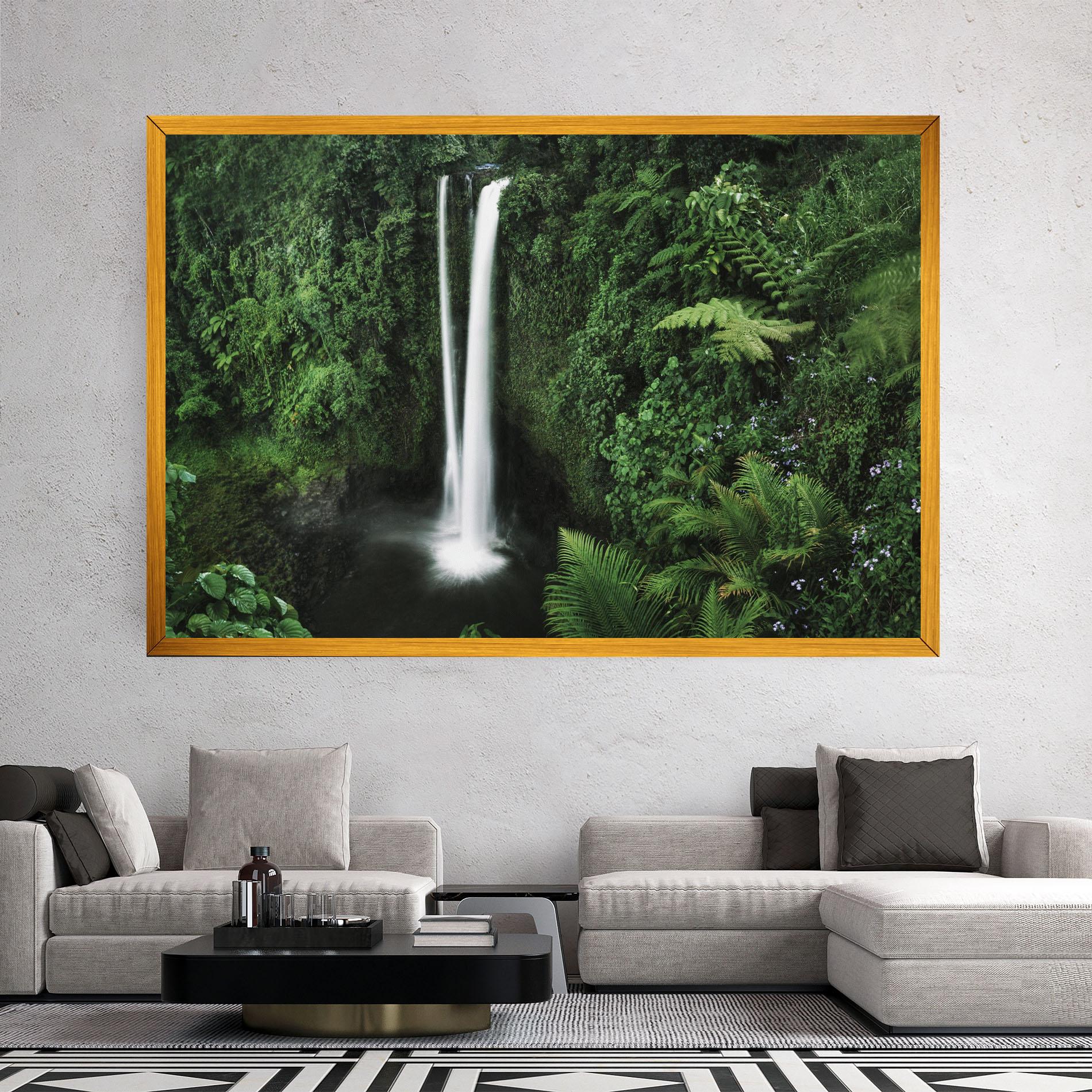 Tablou Canvas Green Nature Waterfall mockup 2