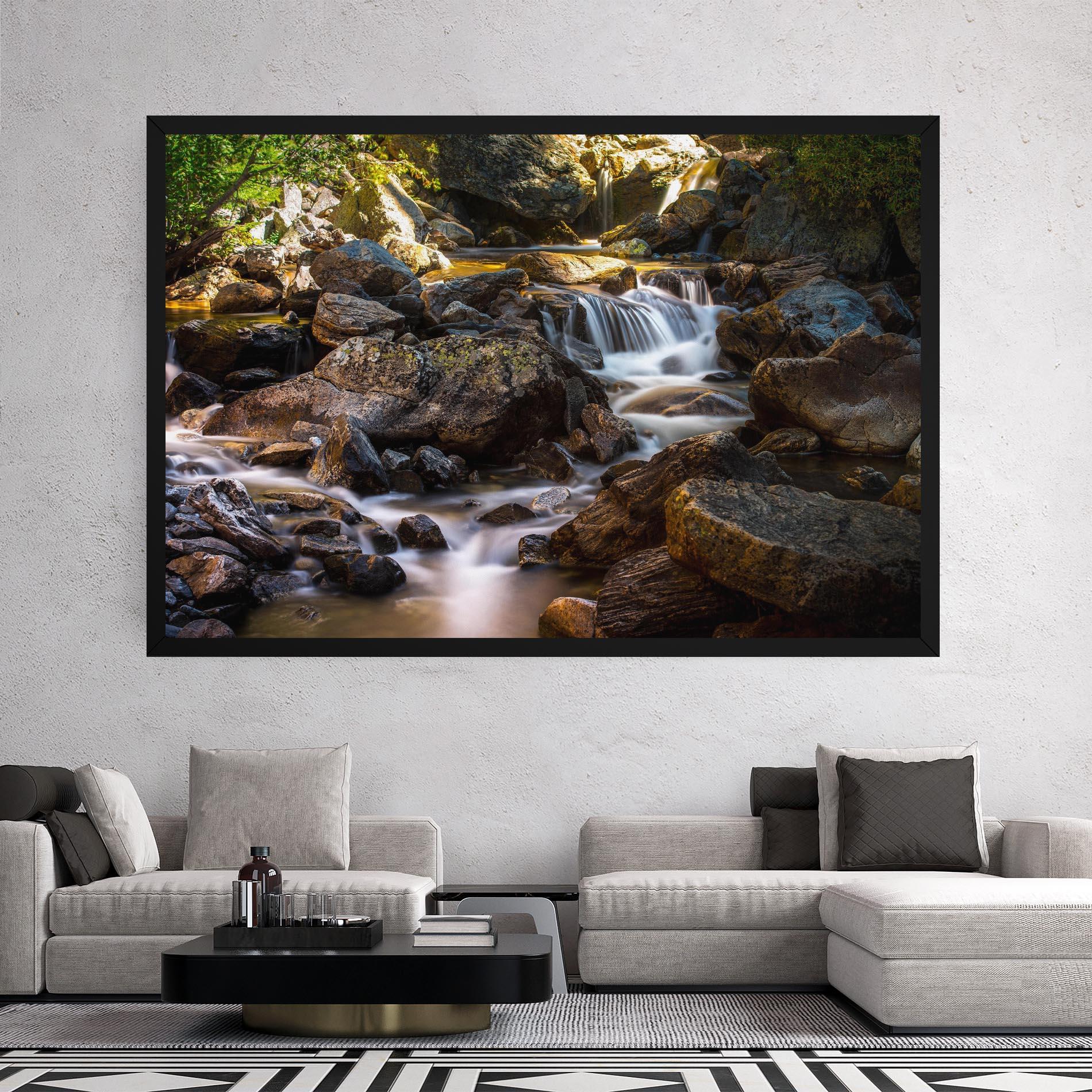 Tablou Canvas Nature Rocks Waterfall mockup 2