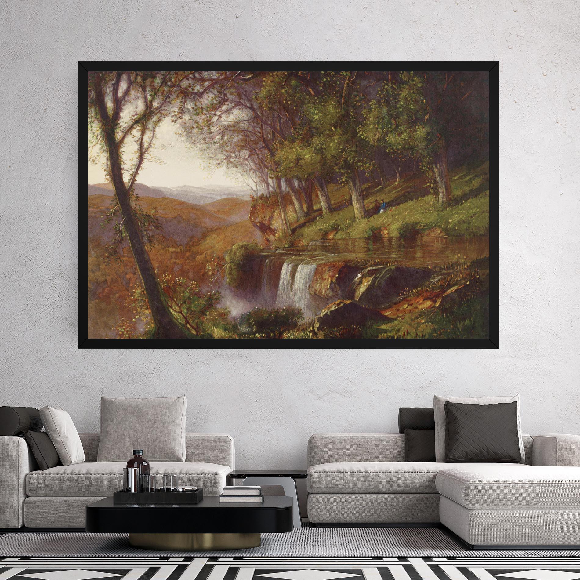 Tablou Canvas Waterfall Painting mockup 2