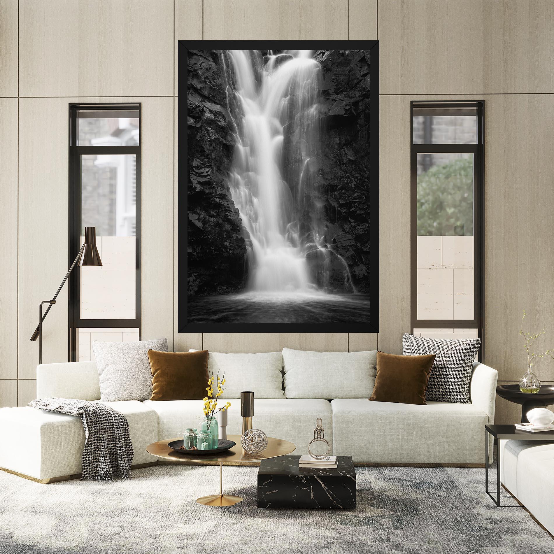 Tablou Canvas Black Rock Waterfall View mockup 2