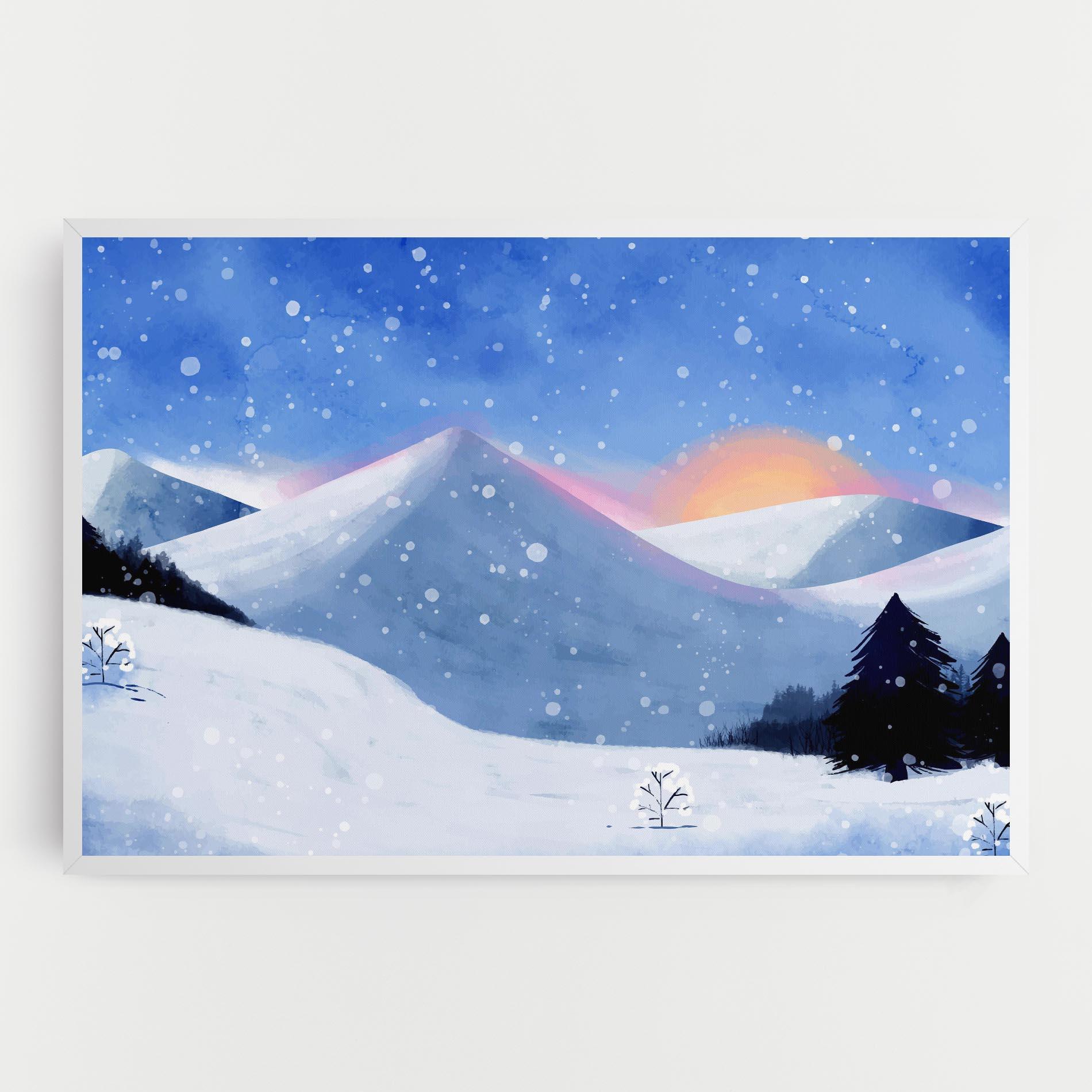 Tablou Canvas Mountain Snow Art mockup 0