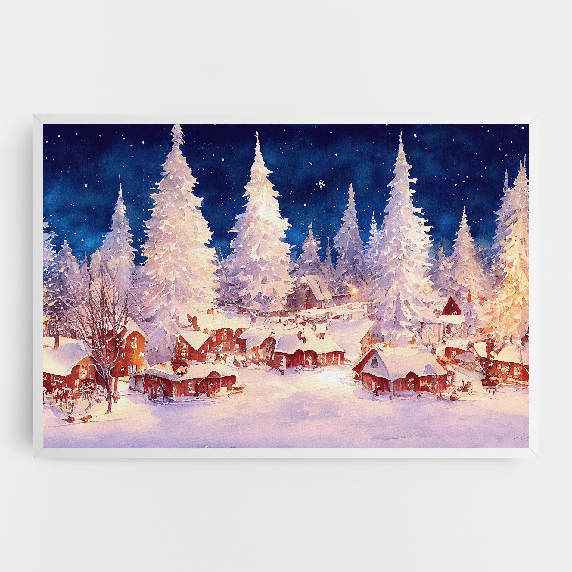 Tablou Canvas Snow Falling Painting mockup 0