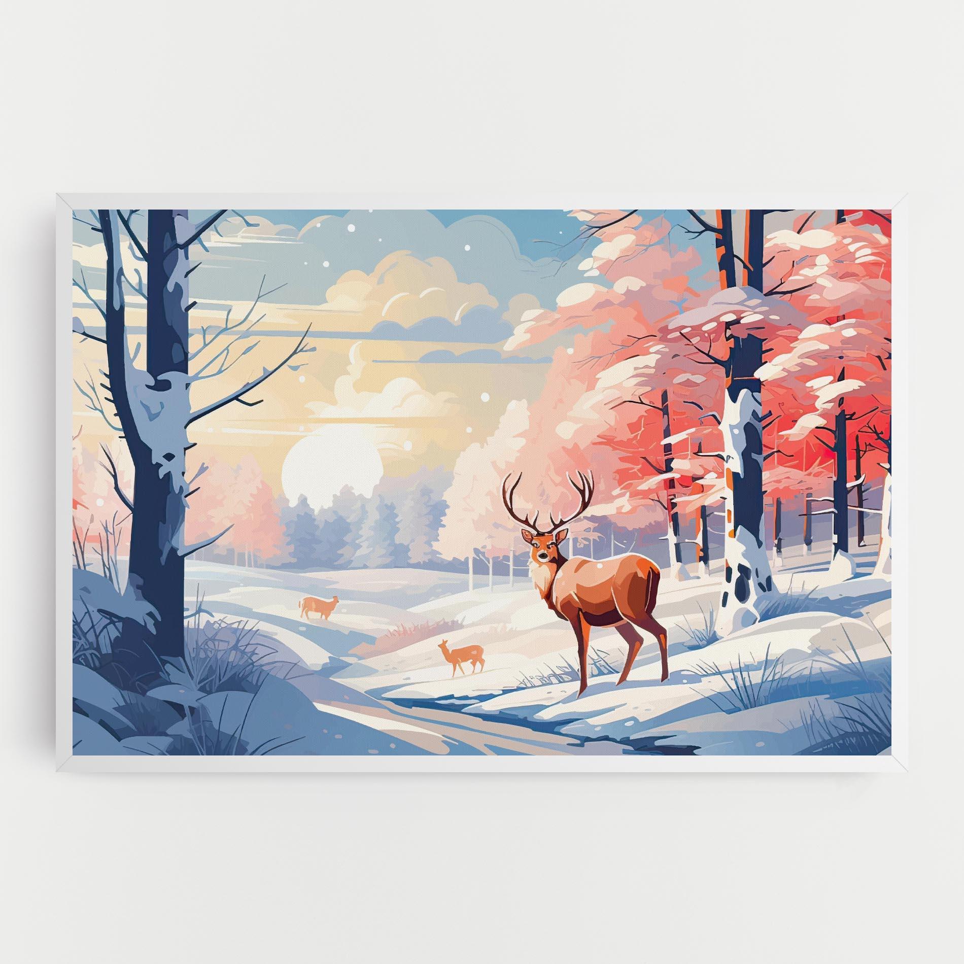 Tablou Canvas Winter Deer Art mockup 0