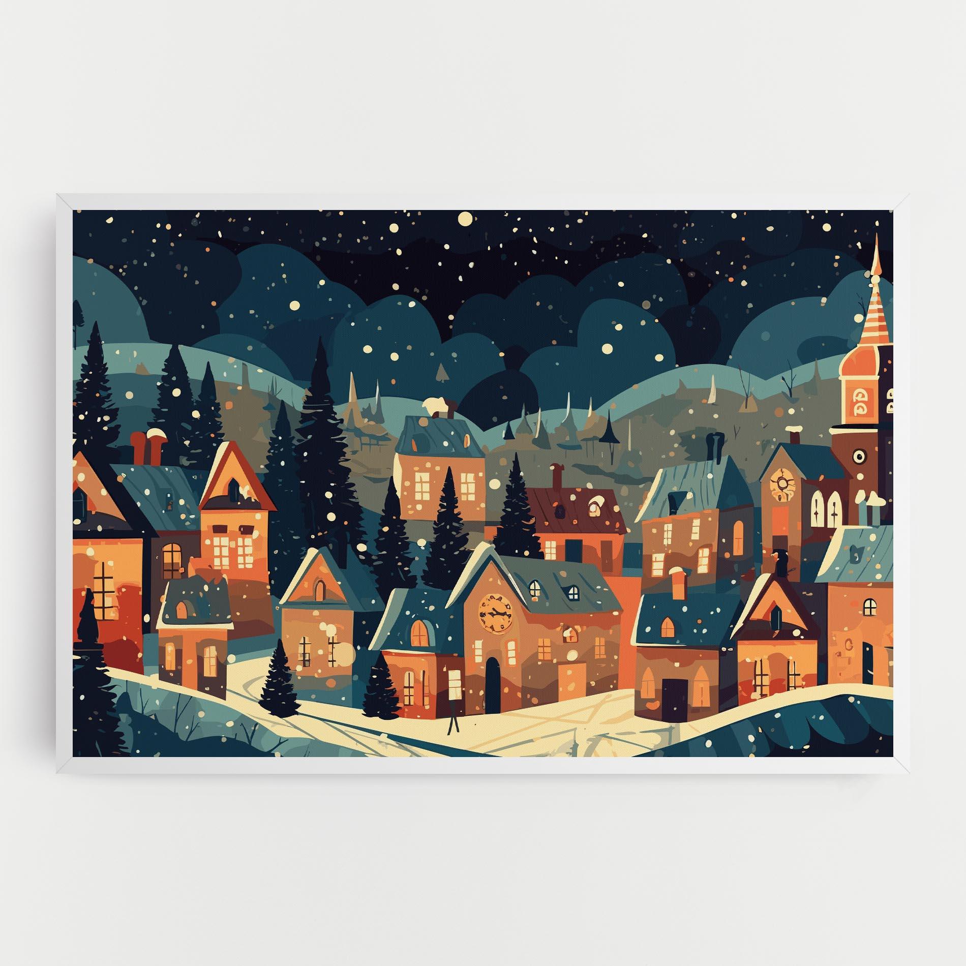 Tablou Canvas Winter View Houses mockup 0