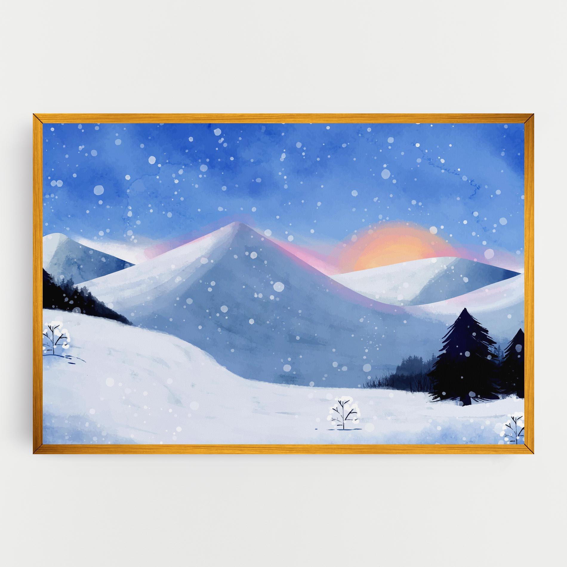 Tablou Canvas Mountain Snow Art mockup 0