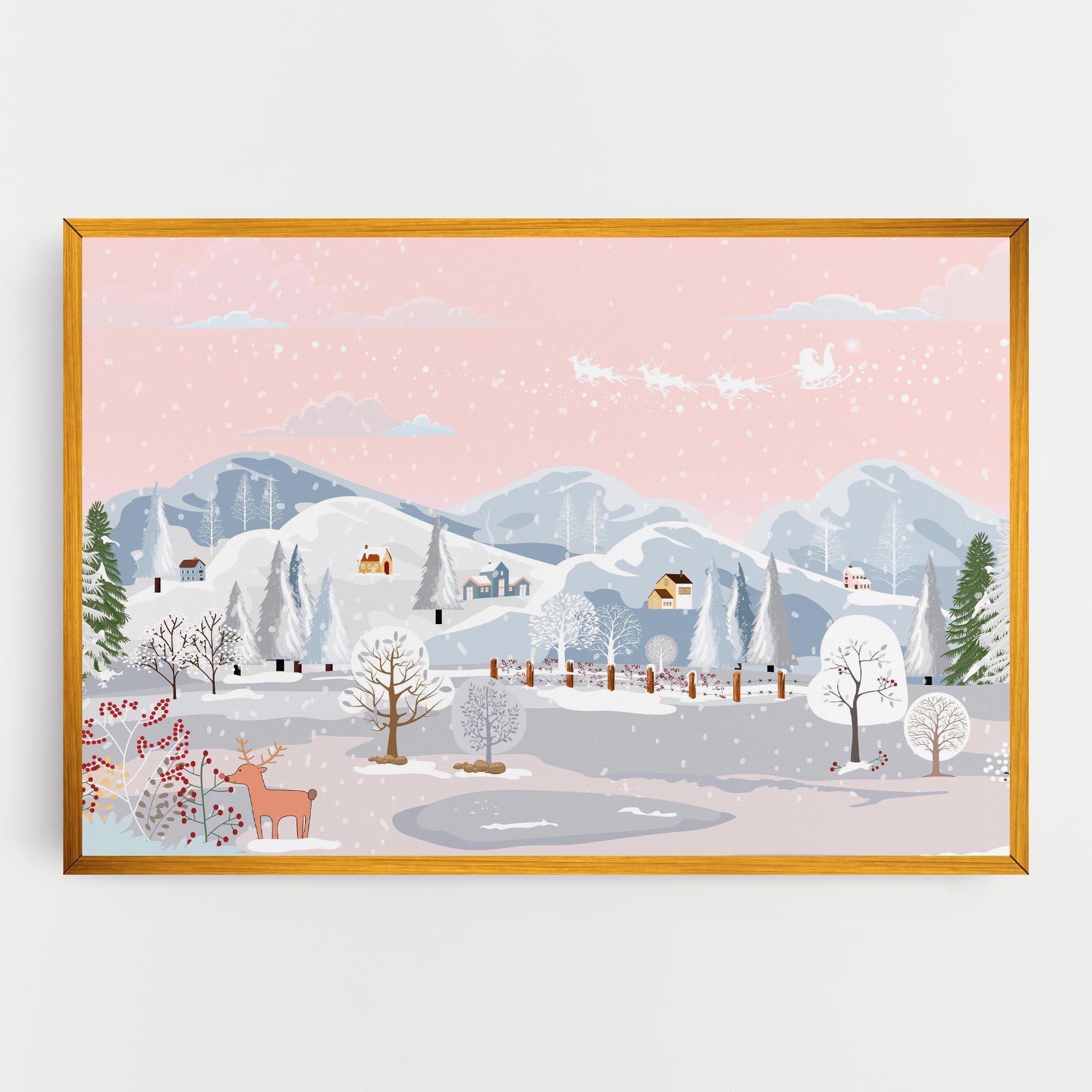 Tablou Canvas Pink Sky Winter mockup 0