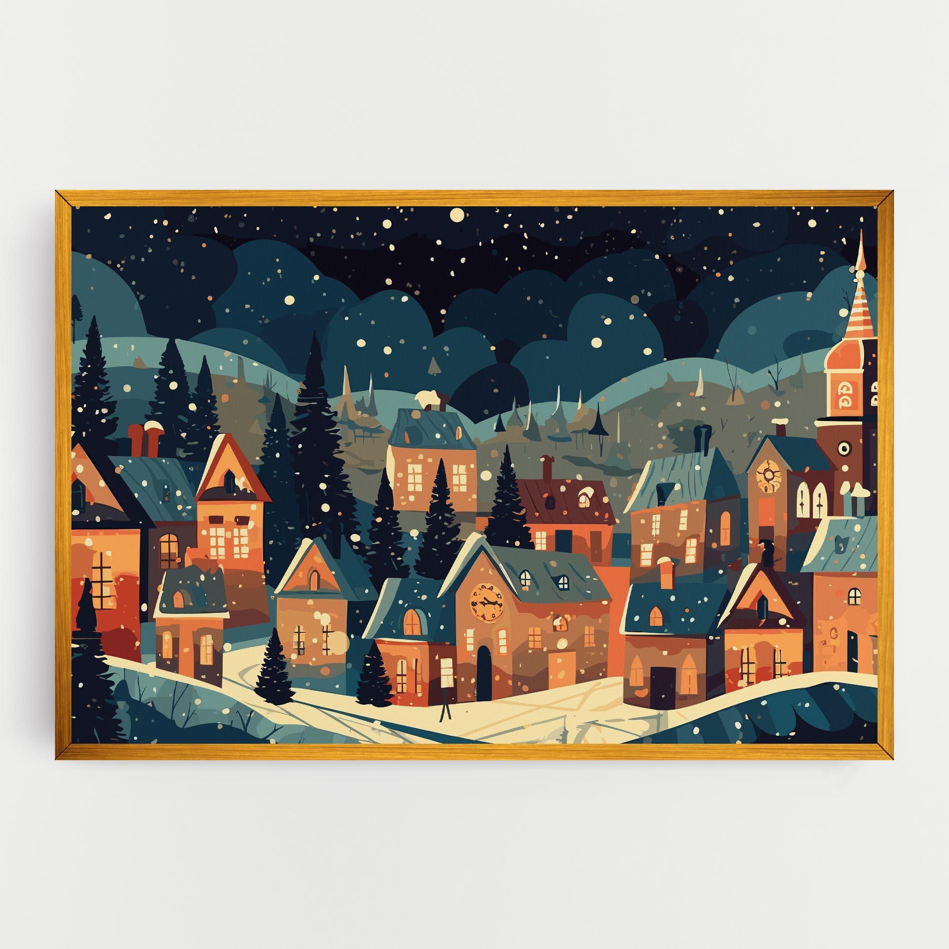 Tablou Canvas Winter View Houses mockup 0