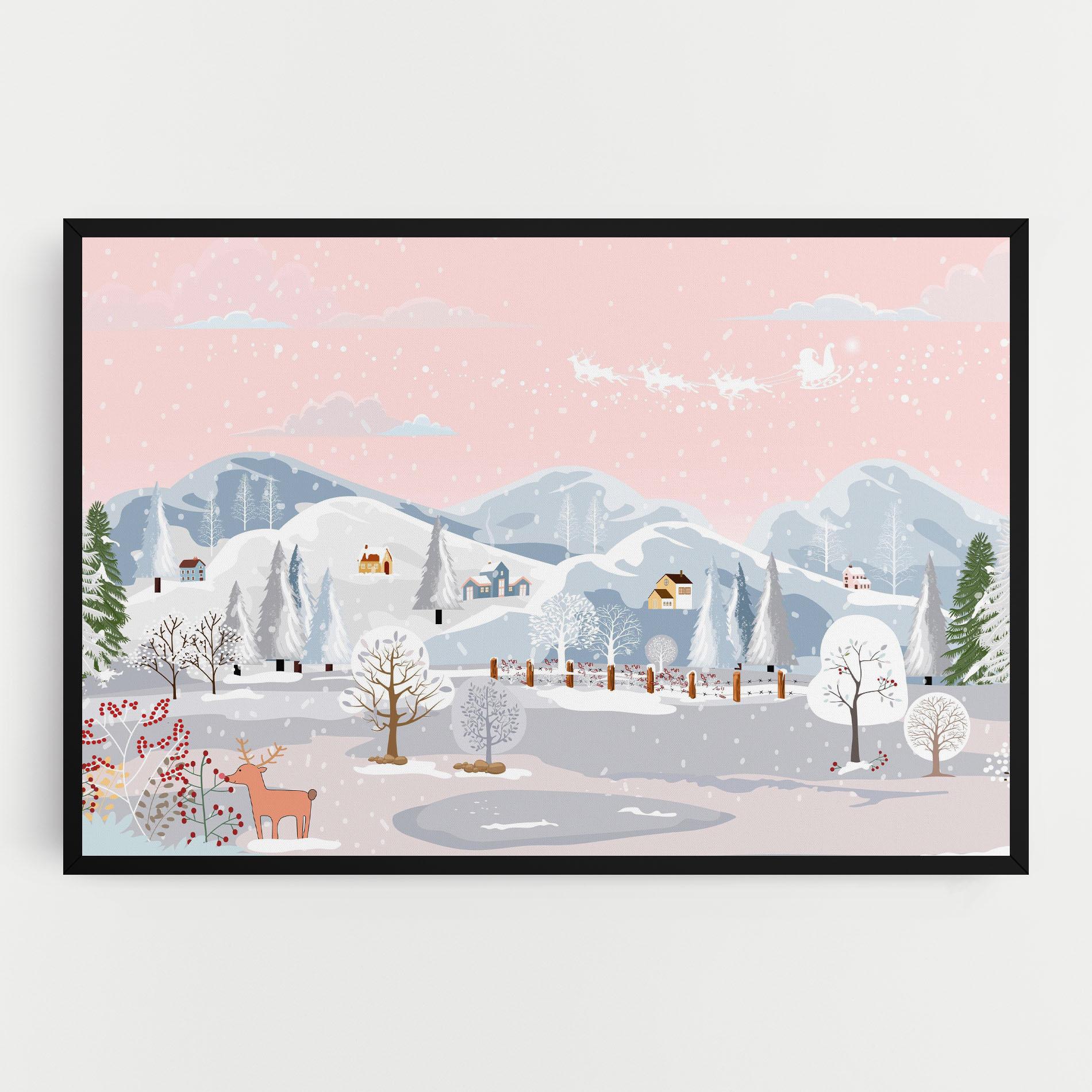 Tablou Canvas Pink Sky Winter mockup 0