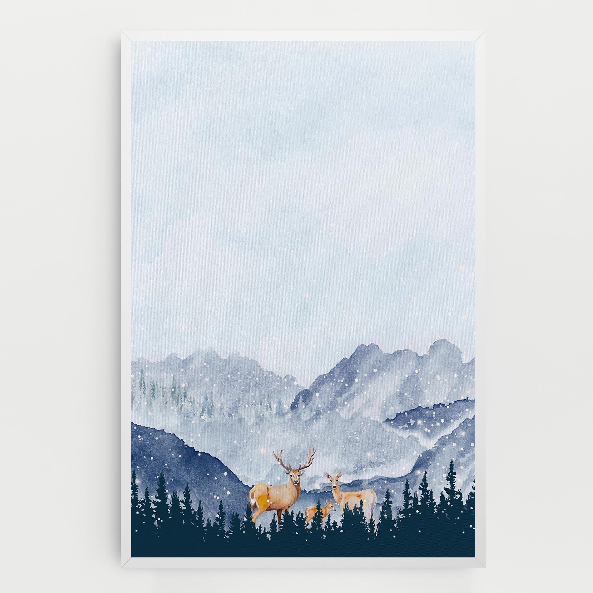Tablou Canvas Winter Deers mockup 0