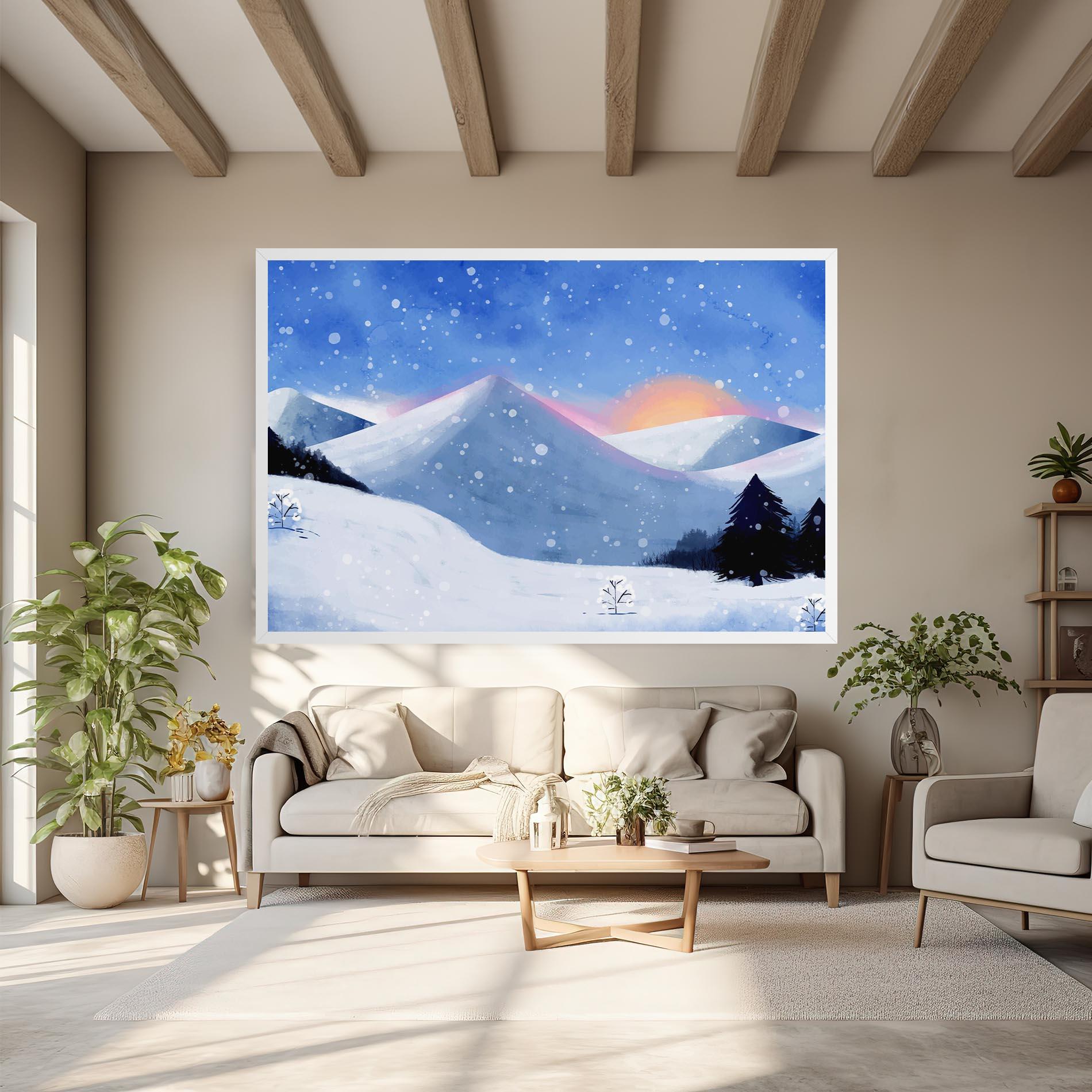 Tablou Canvas Mountain Snow Art mockup 6