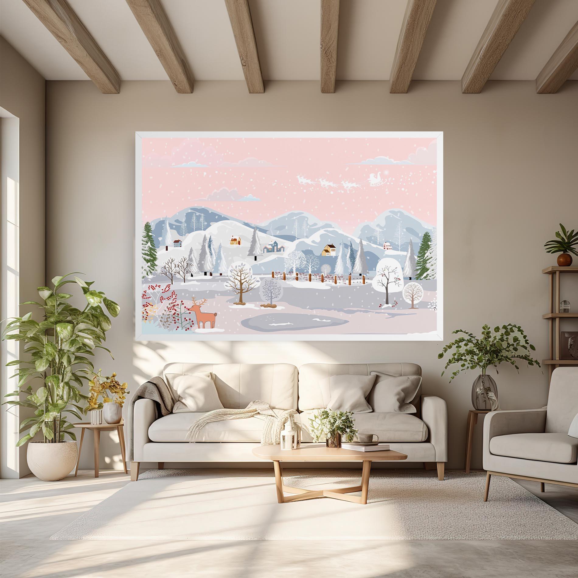 Tablou Canvas Pink Sky Winter mockup 6
