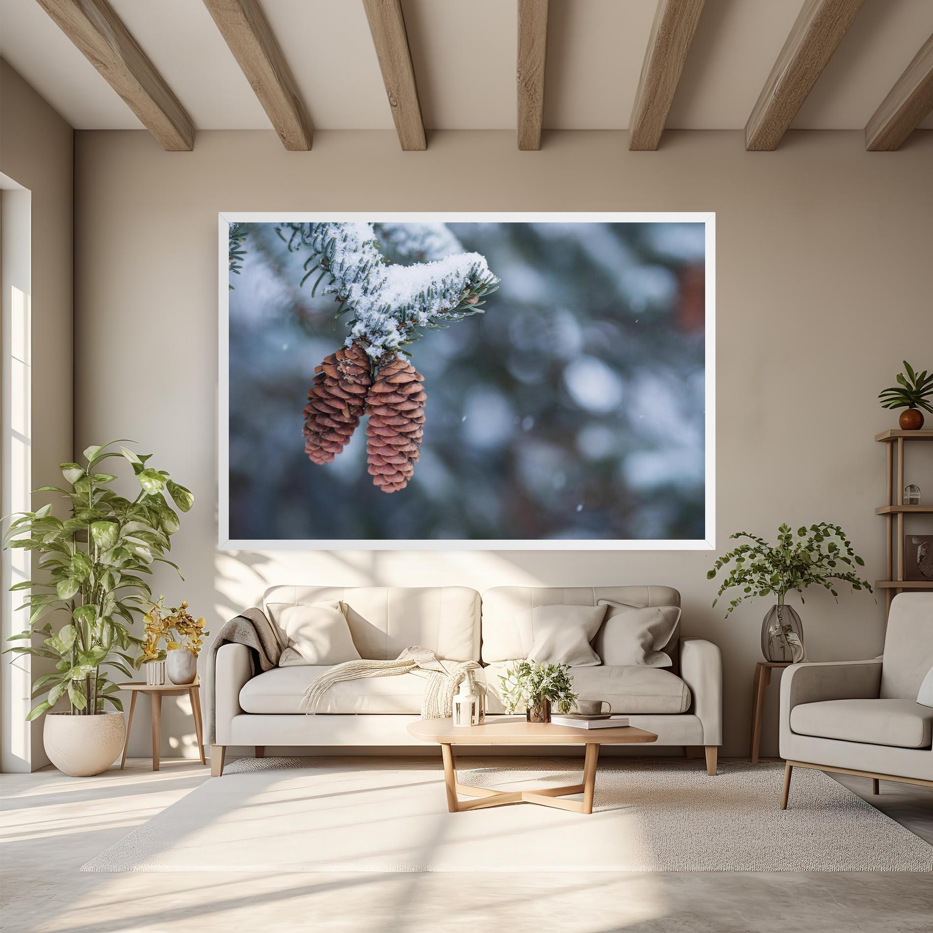 Tablou Canvas Winter Cones mockup 6