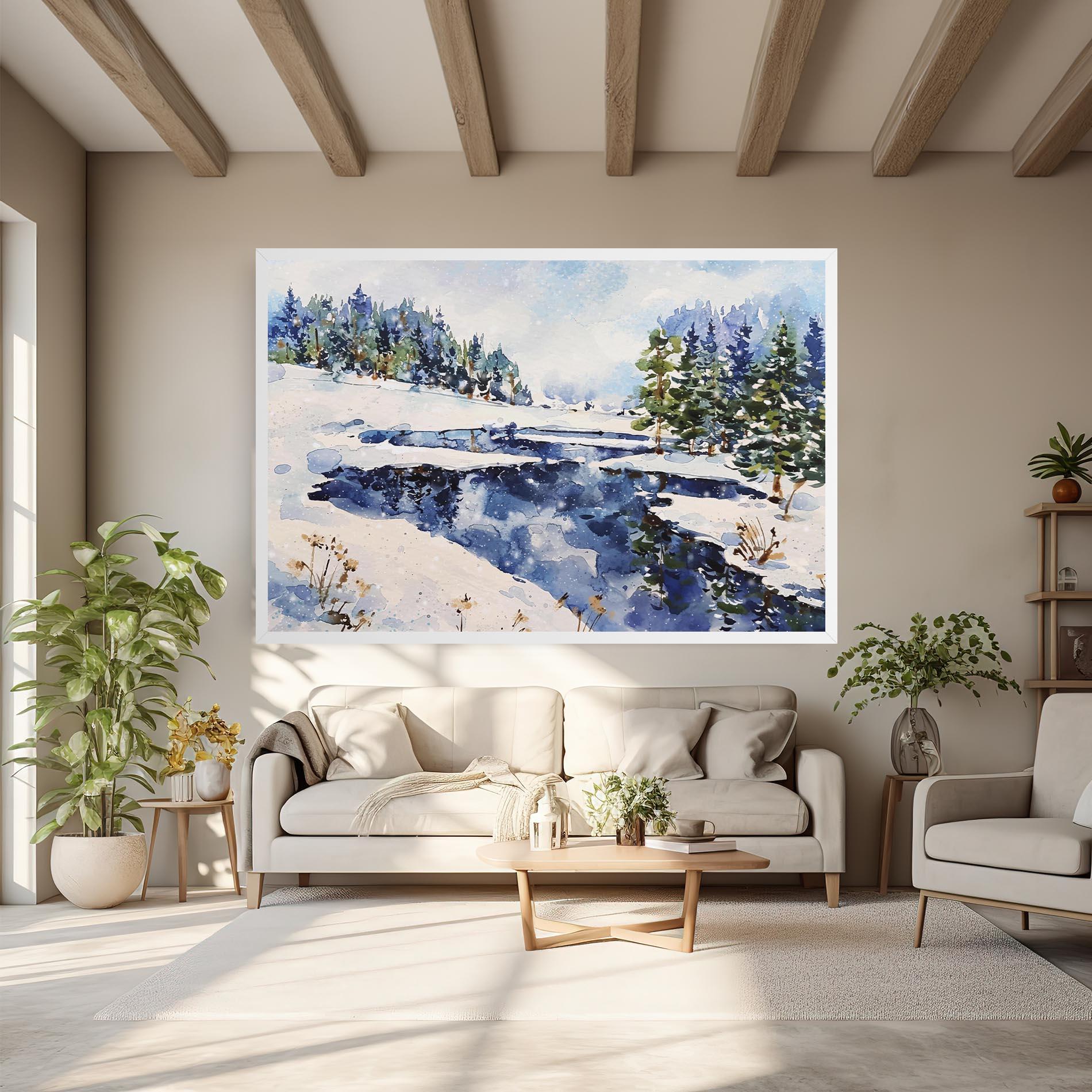 Tablou Canvas Winter Painting mockup 6