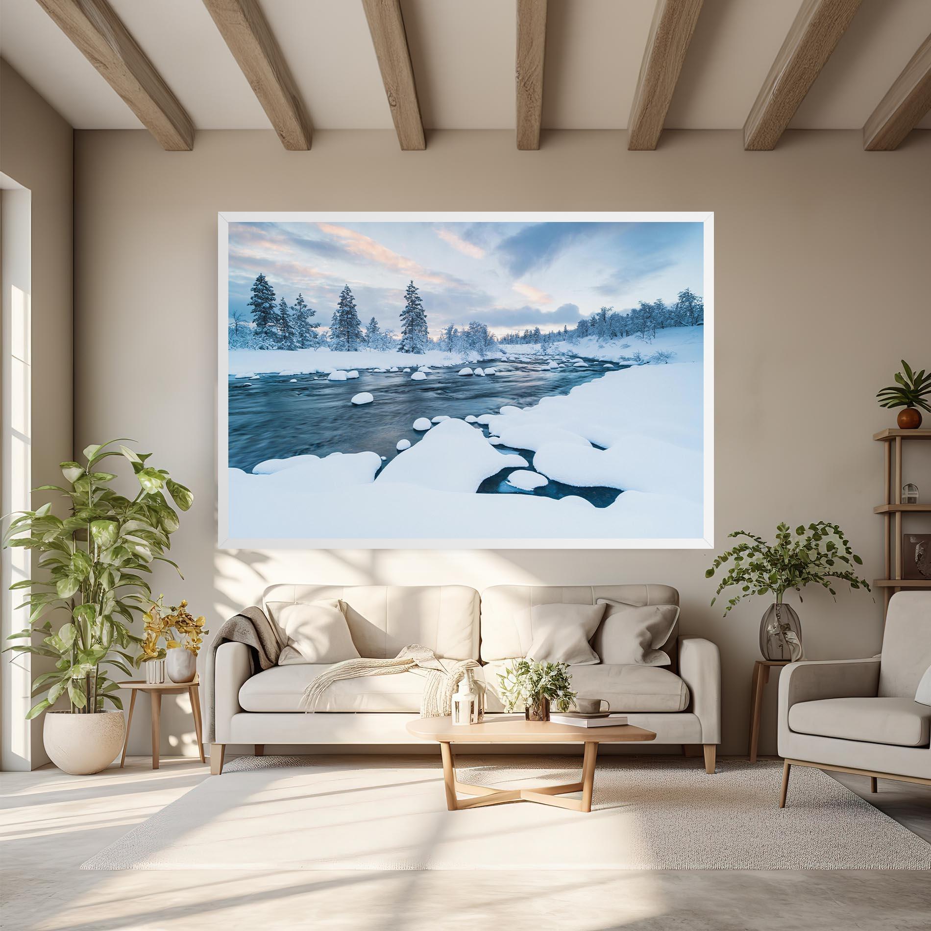 Tablou Canvas Winter River mockup 6
