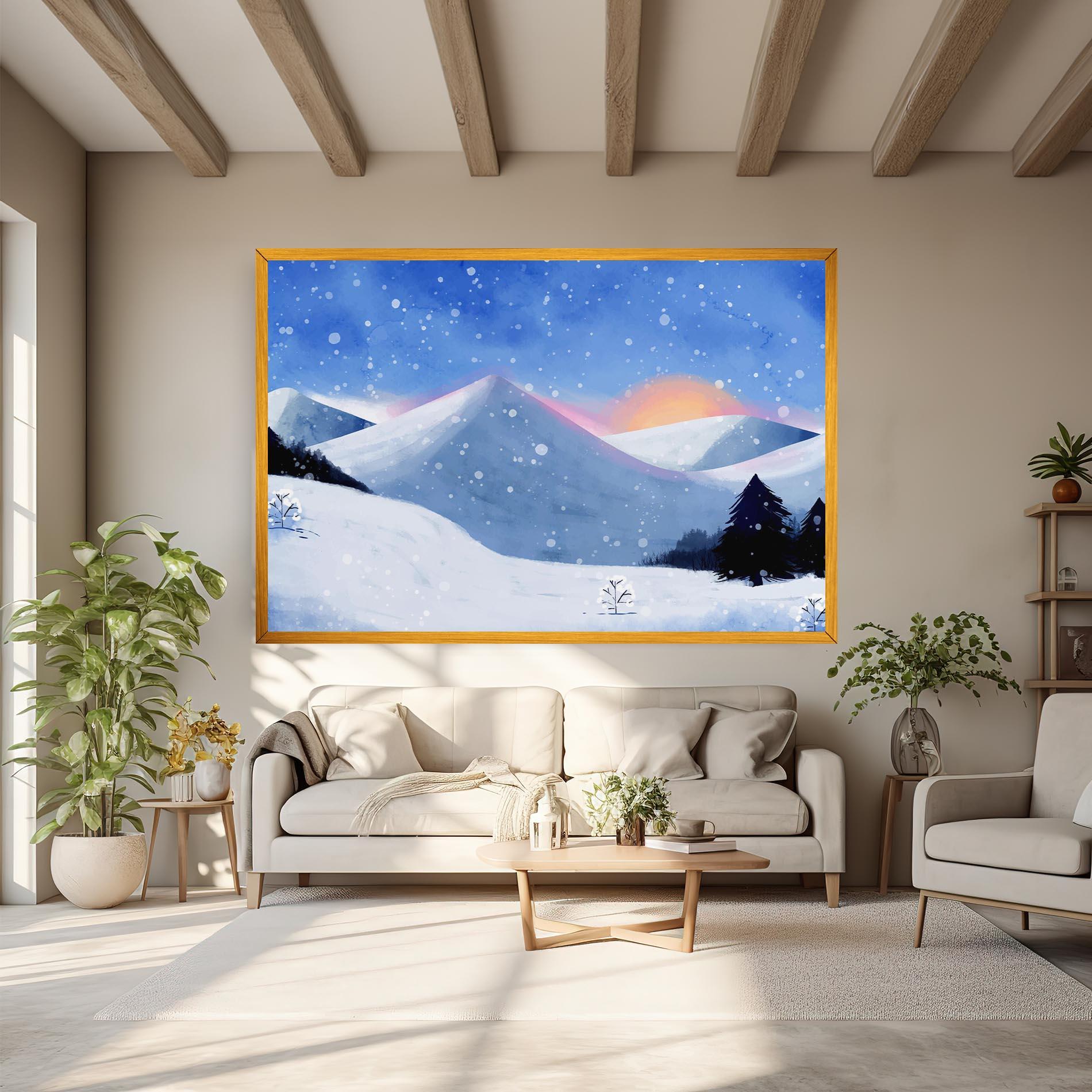 Tablou Canvas Mountain Snow Art mockup 6