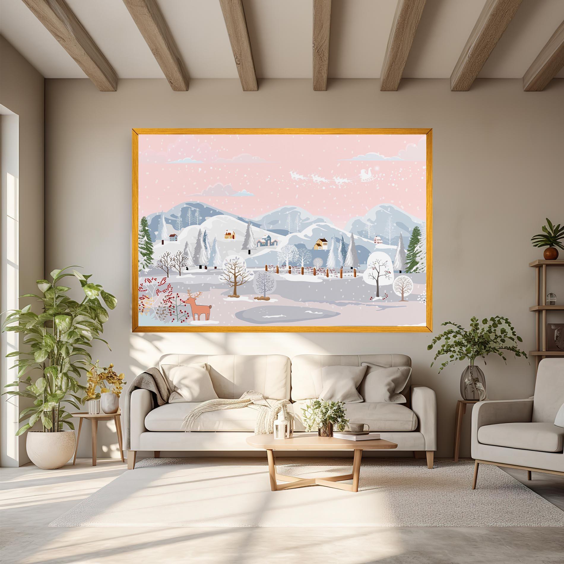Tablou Canvas Pink Sky Winter mockup 6