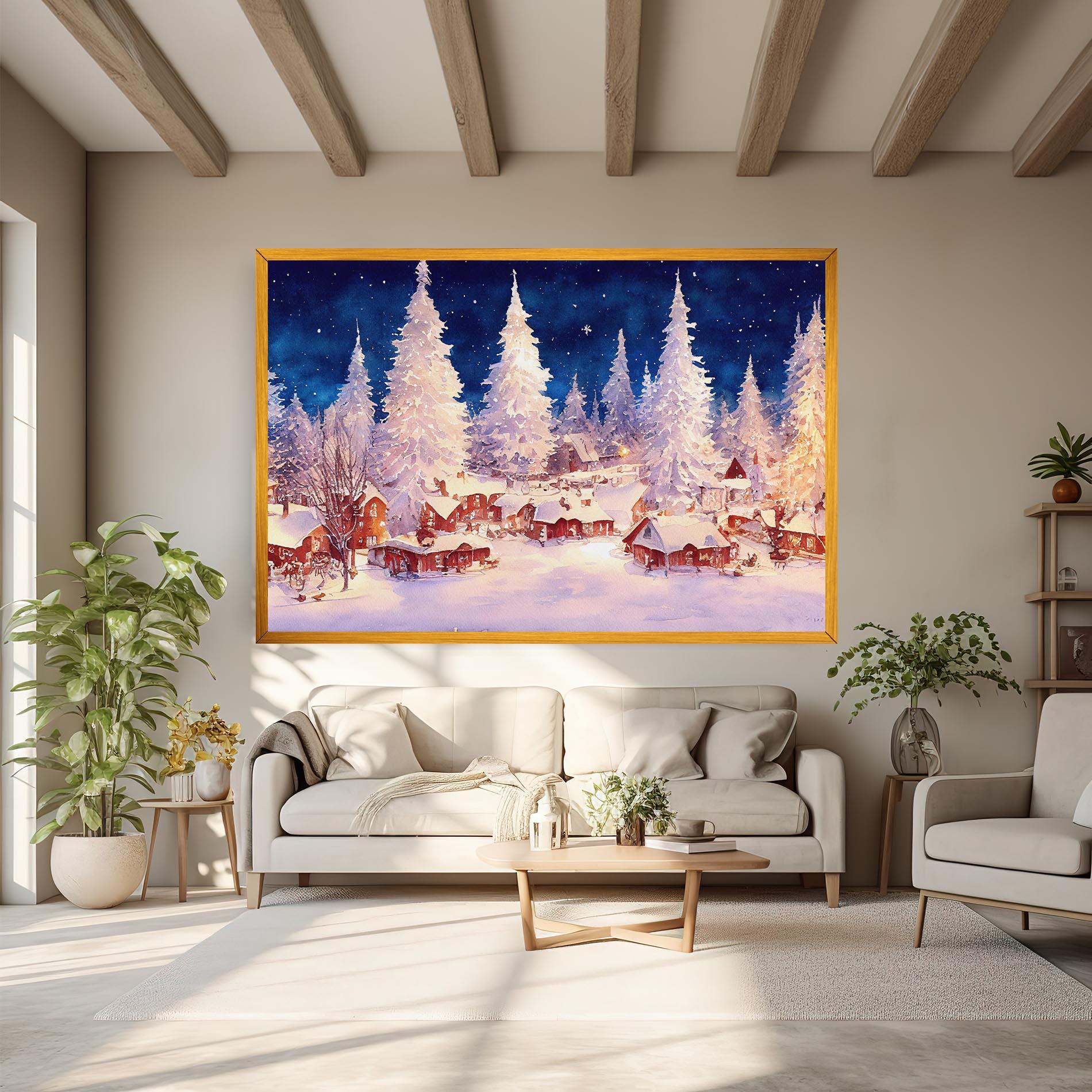 Tablou Canvas Snow Falling Painting mockup 6
