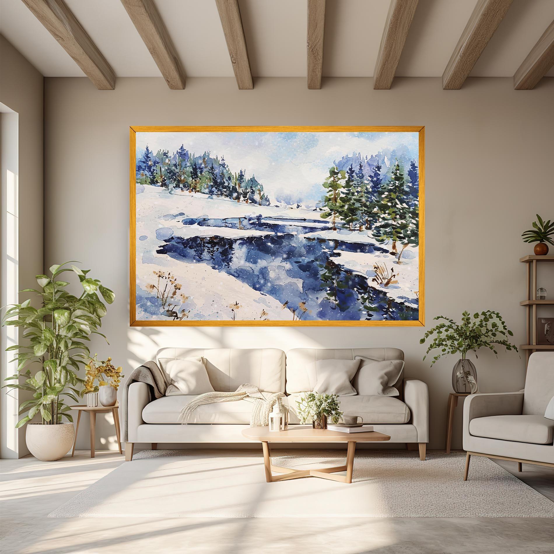 Tablou Canvas Winter Painting mockup 6