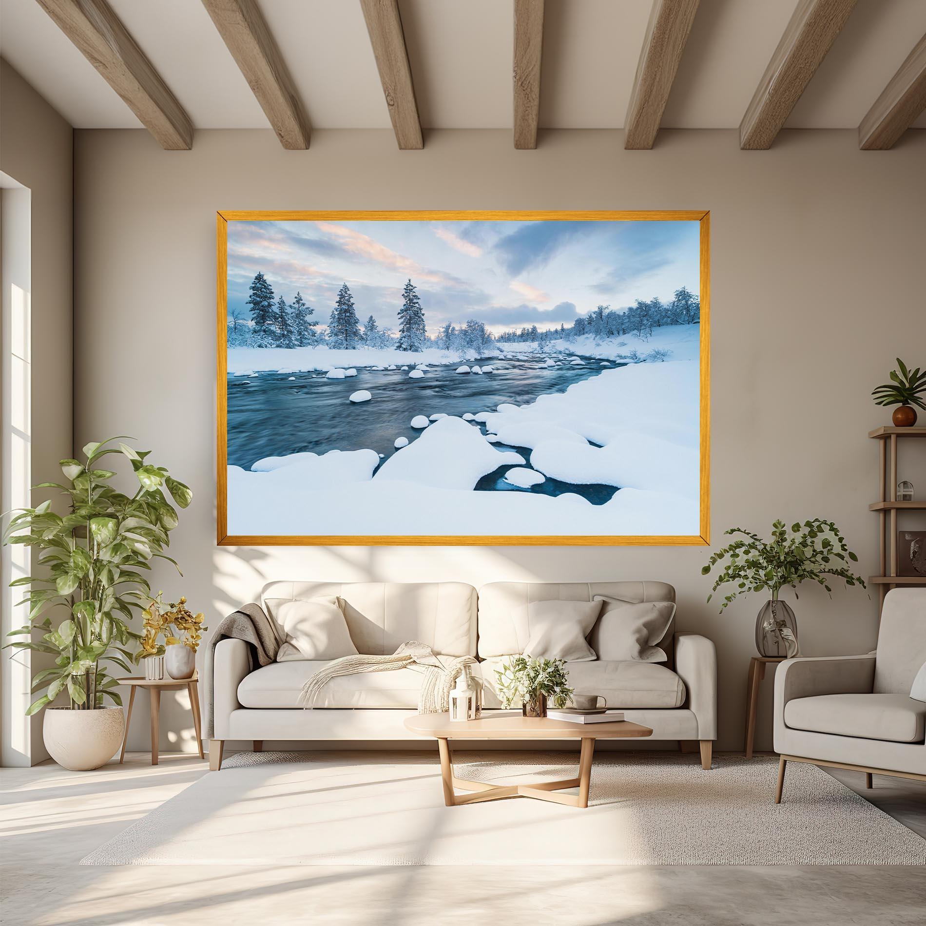 Tablou Canvas Winter River mockup 6