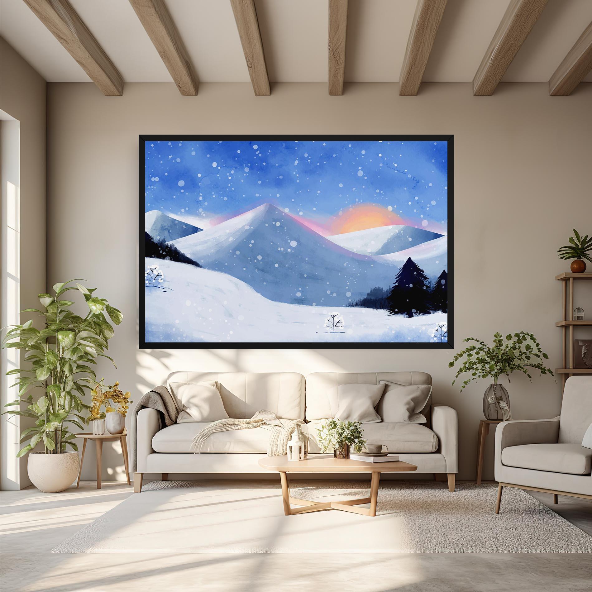Tablou Canvas Mountain Snow Art mockup 6