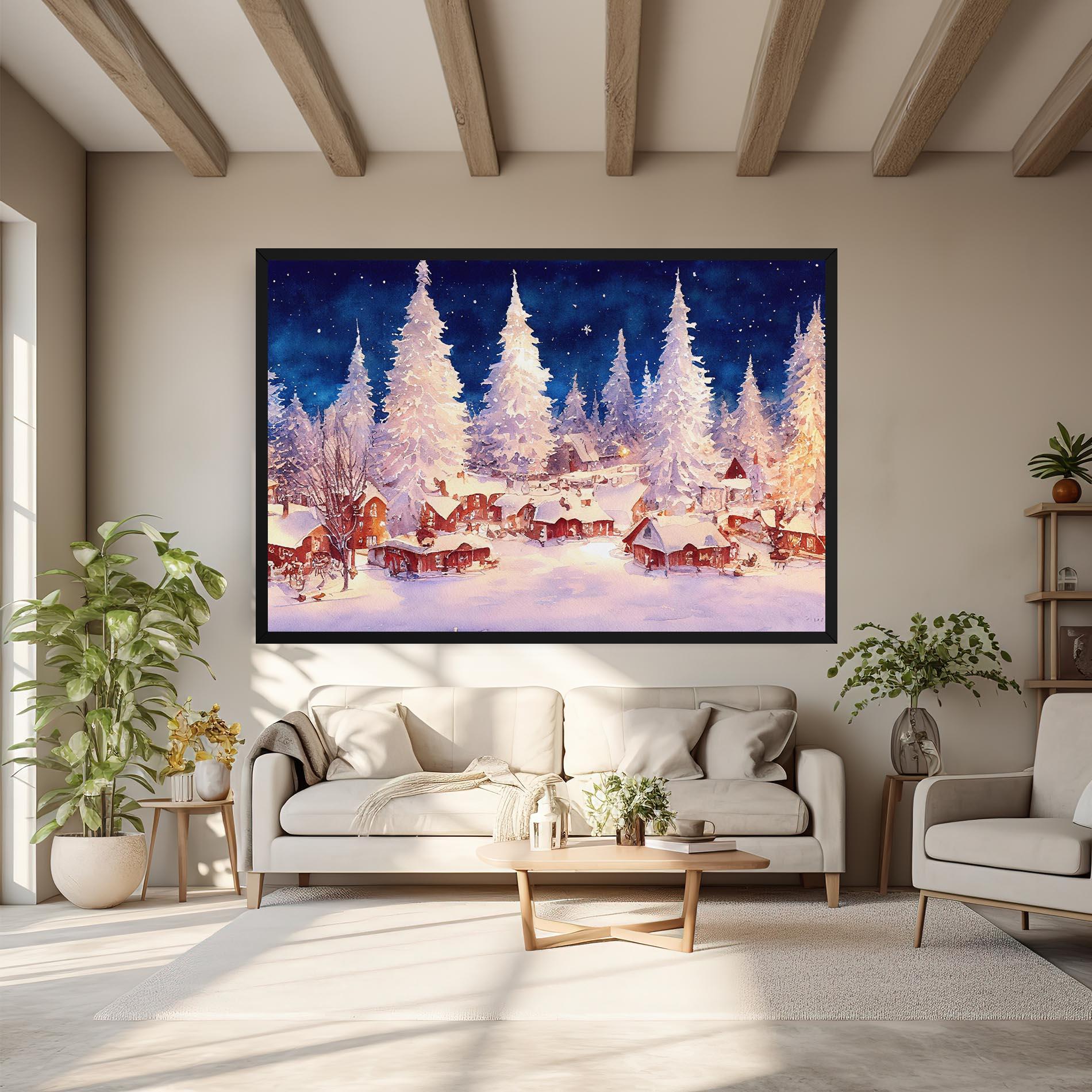 Tablou Canvas Snow Falling Painting mockup 6