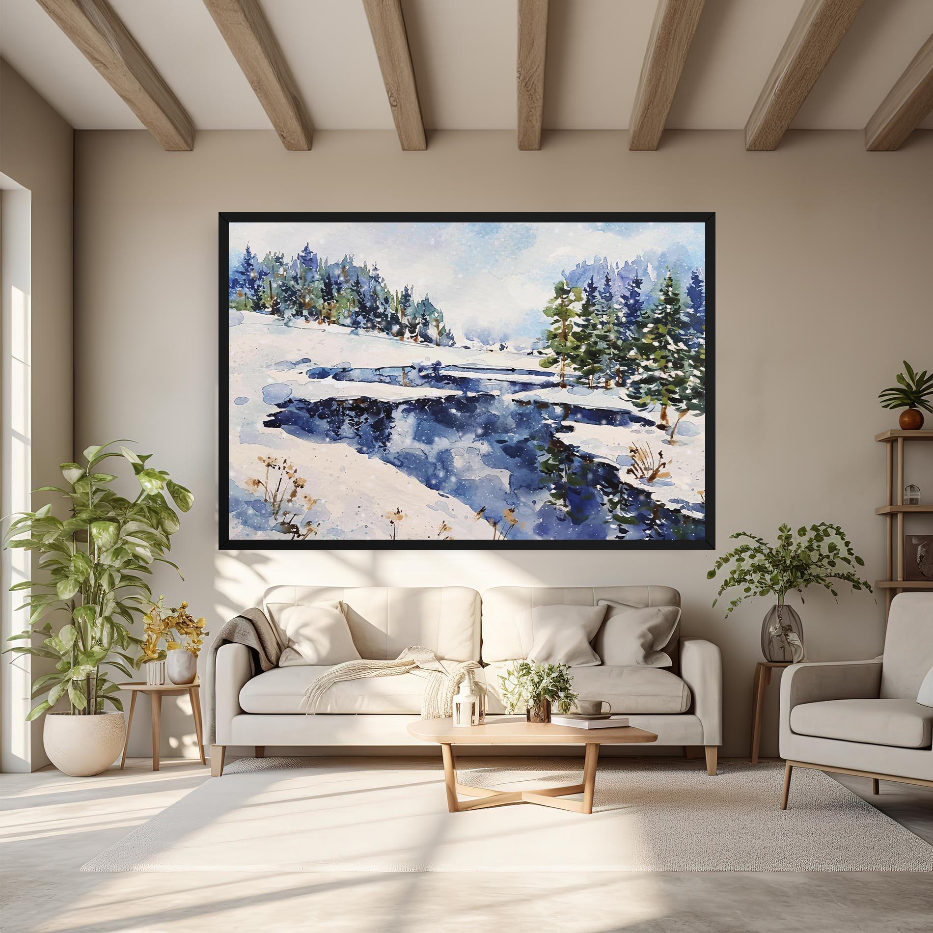 Tablou Canvas Winter Painting mockup 6