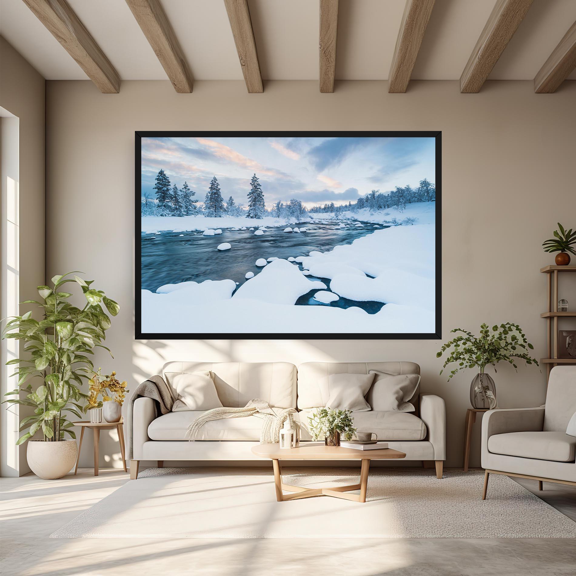 Tablou Canvas Winter River mockup 6