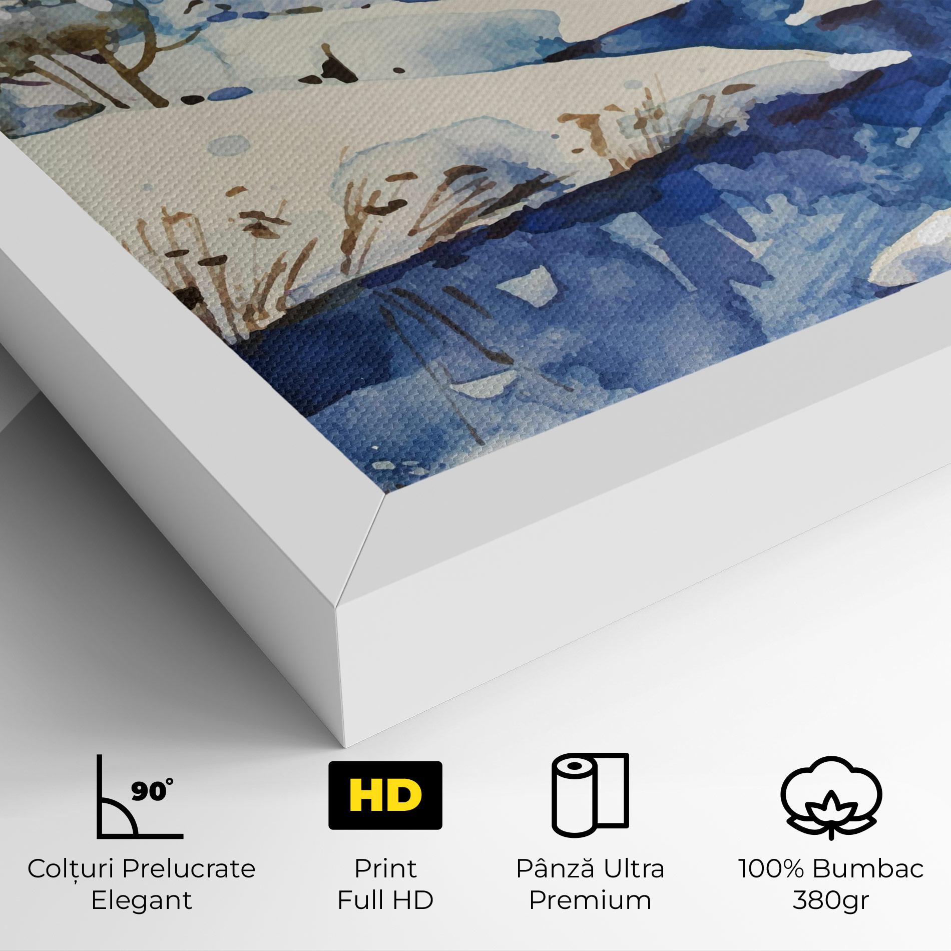 Tablou Canvas Blue Trees Winter mockup 4