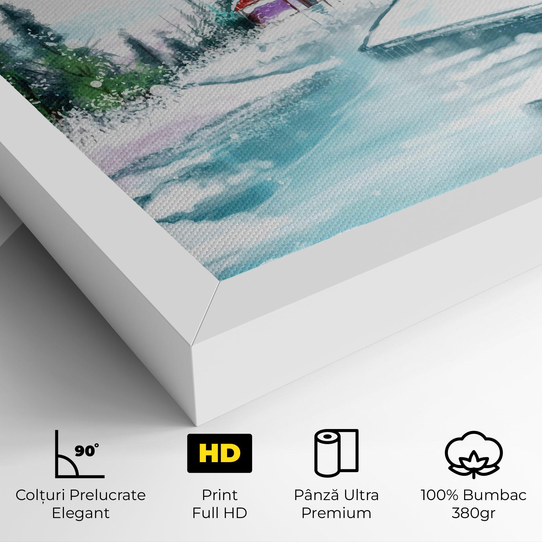 Tablou Canvas Purple House Winter mockup 4