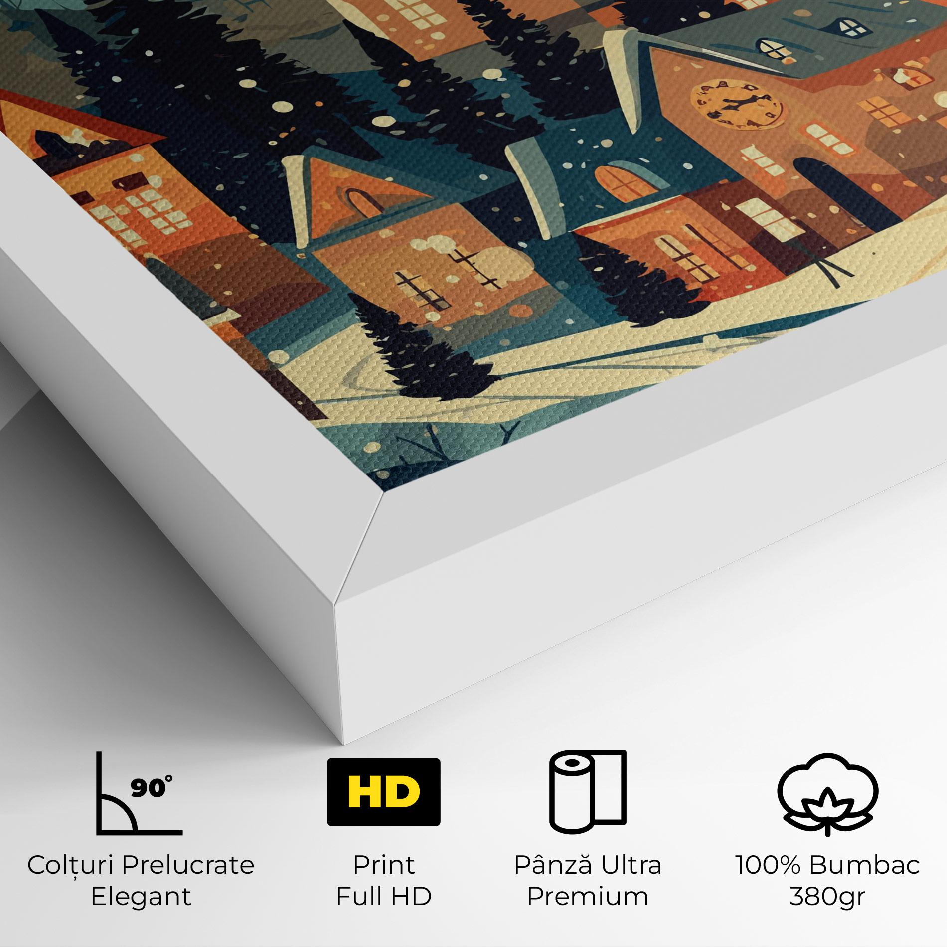 Tablou Canvas Winter View Houses mockup 4