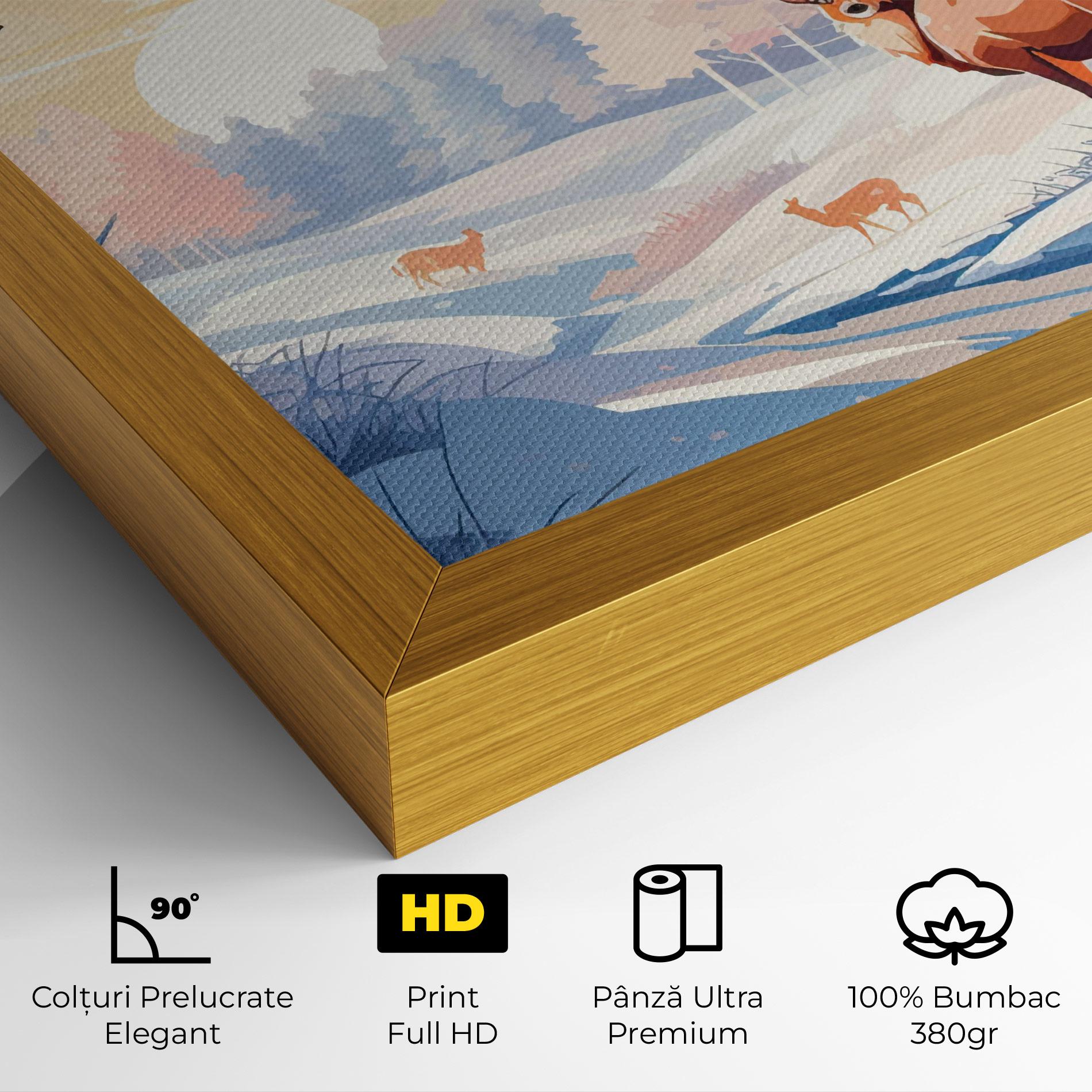 Tablou Canvas Winter Deer Art mockup 4