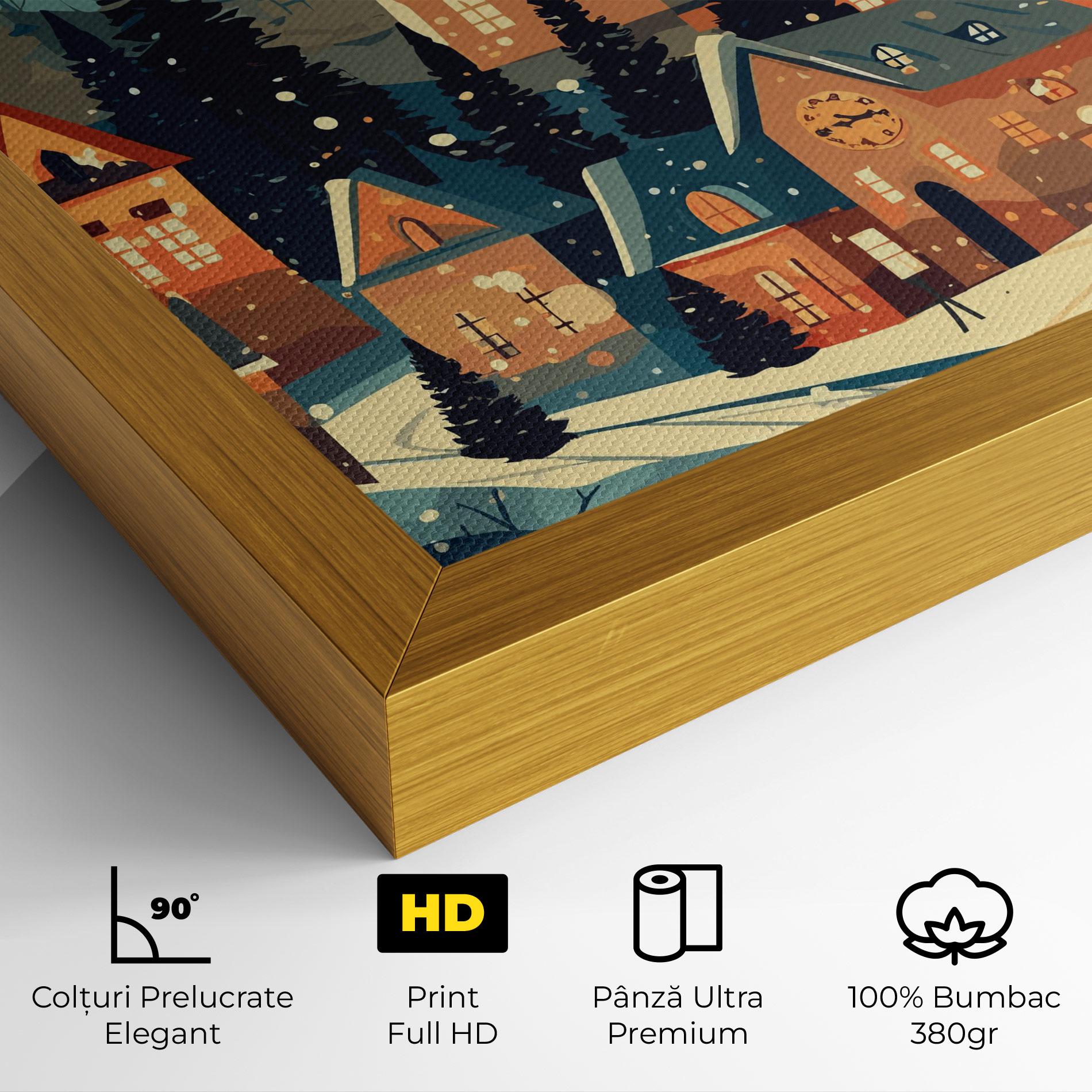 Tablou Canvas Winter View Houses mockup 4