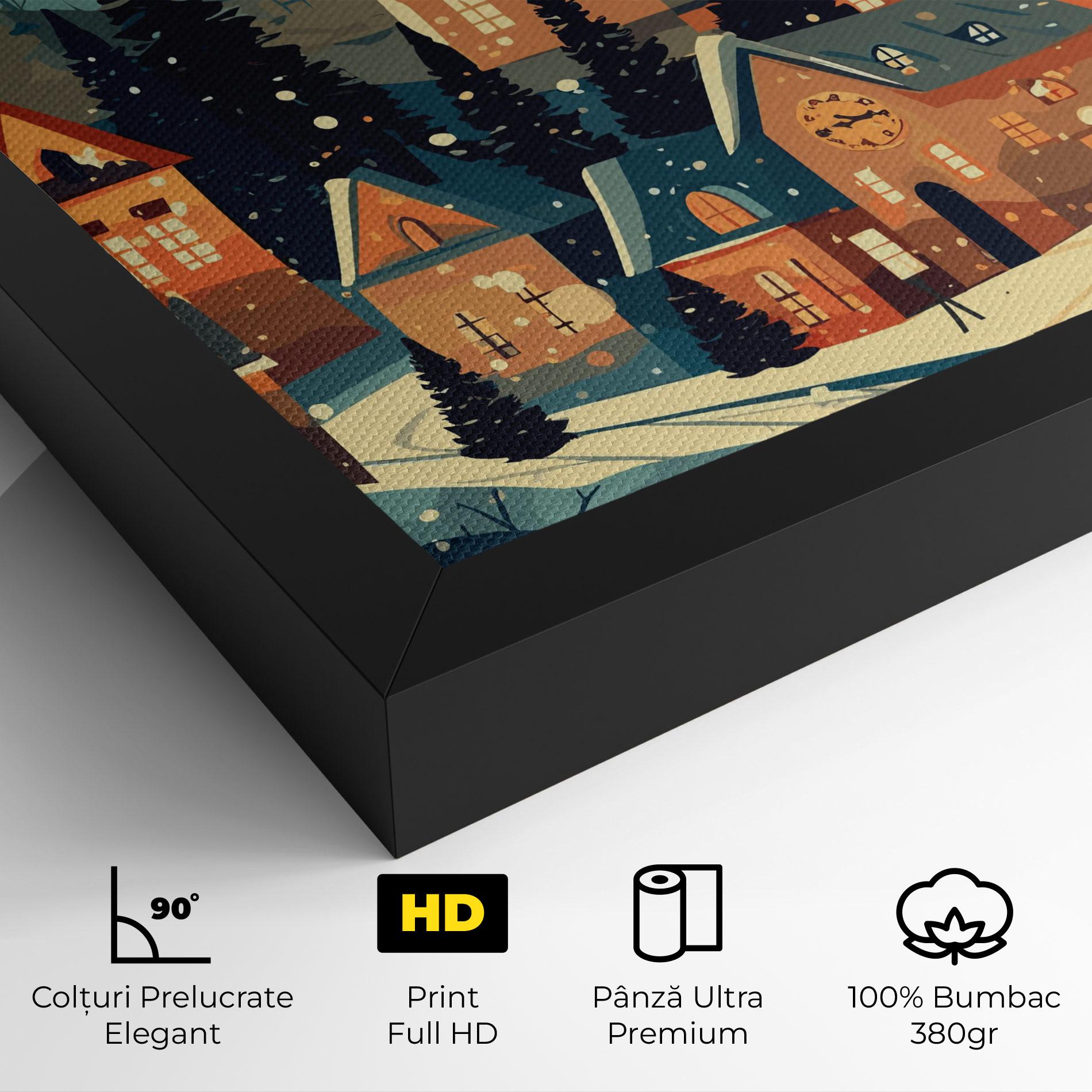 Tablou Canvas Winter View Houses mockup 4