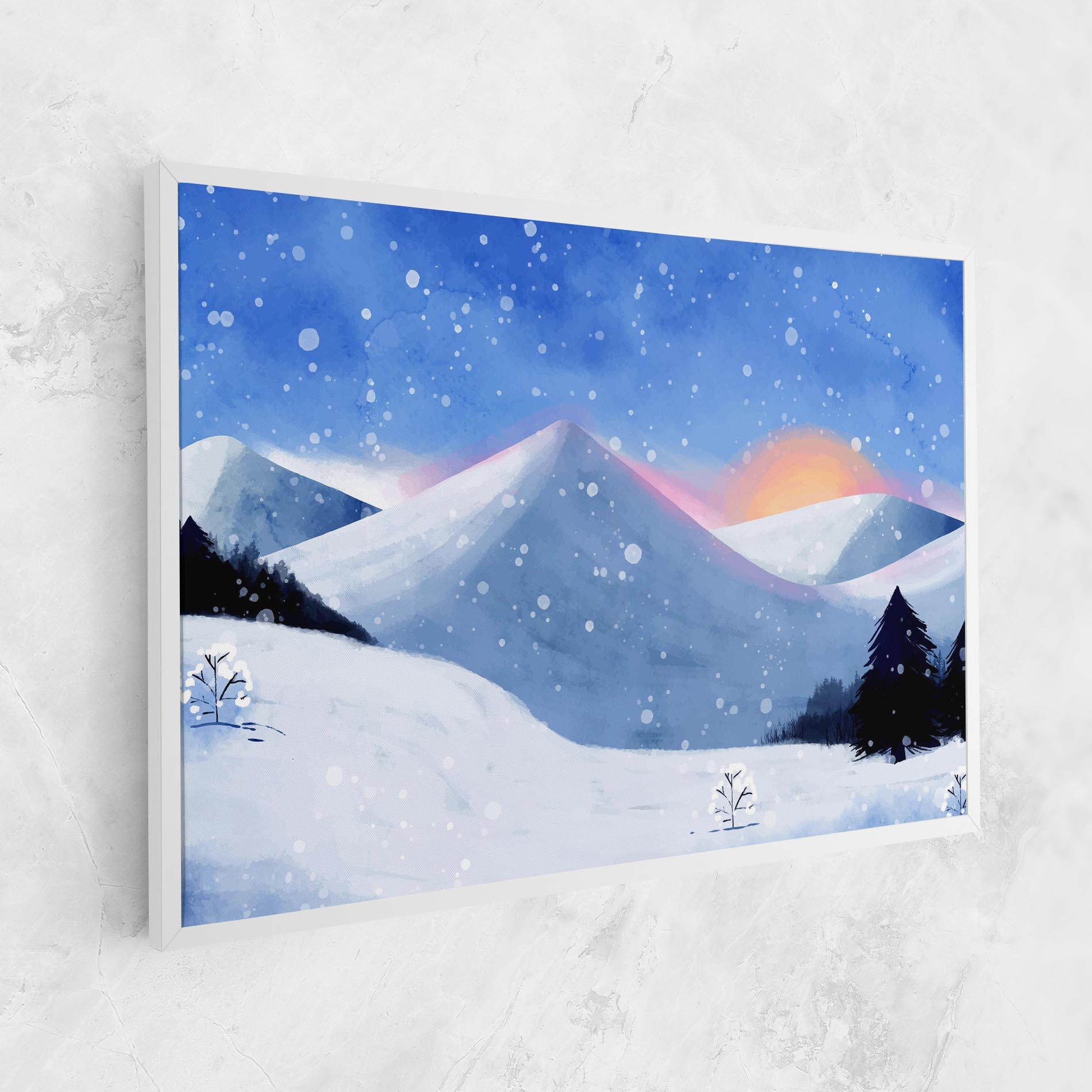 Tablou Canvas Mountain Snow Art mockup 1