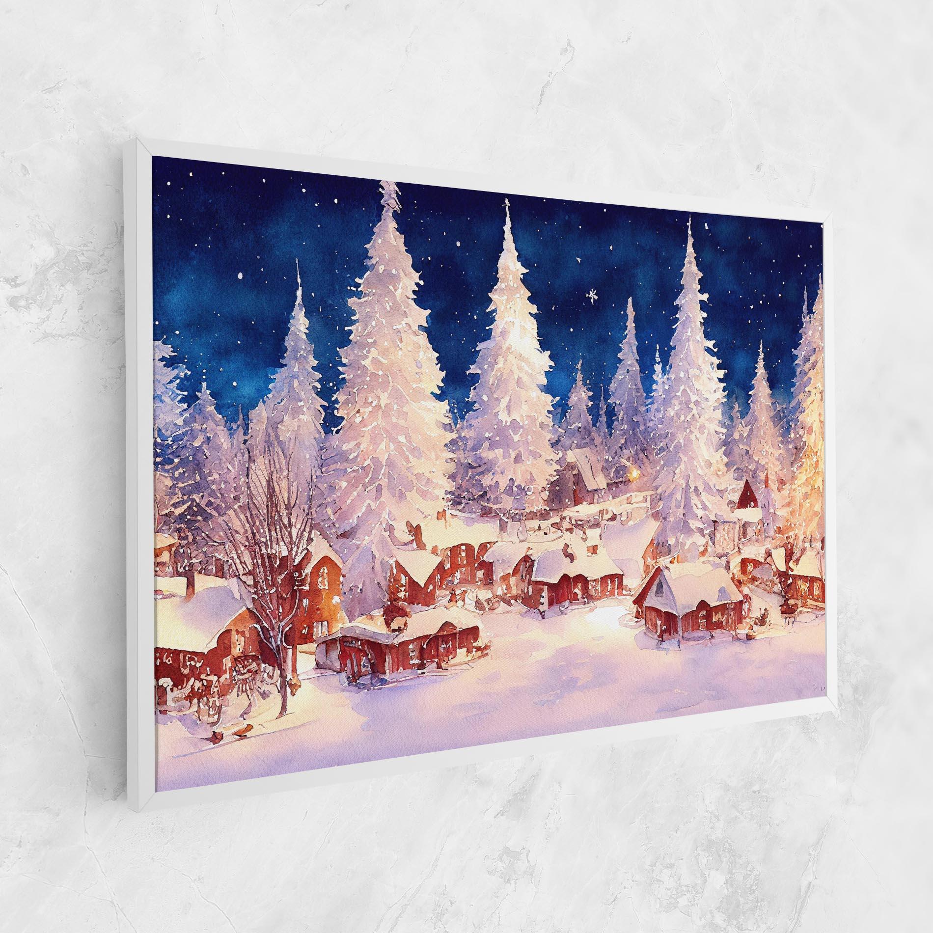 Tablou Canvas Snow Falling Painting mockup 1