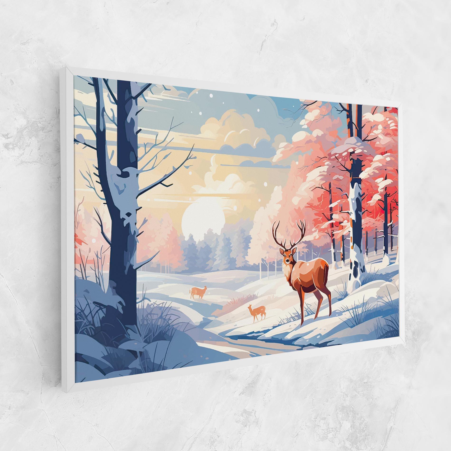 Tablou Canvas Winter Deer Art mockup 1