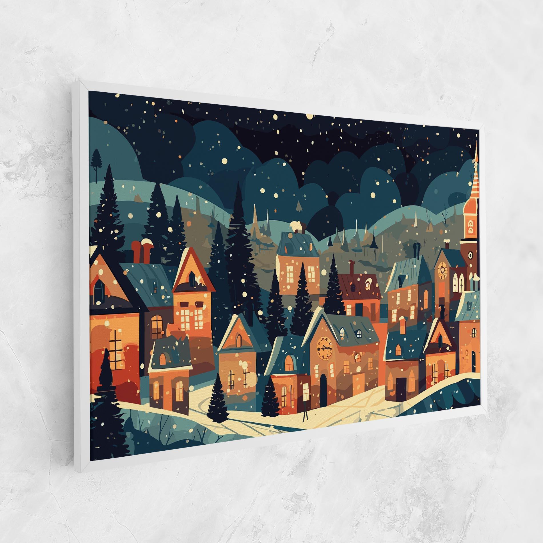 Tablou Canvas Winter View Houses mockup 1