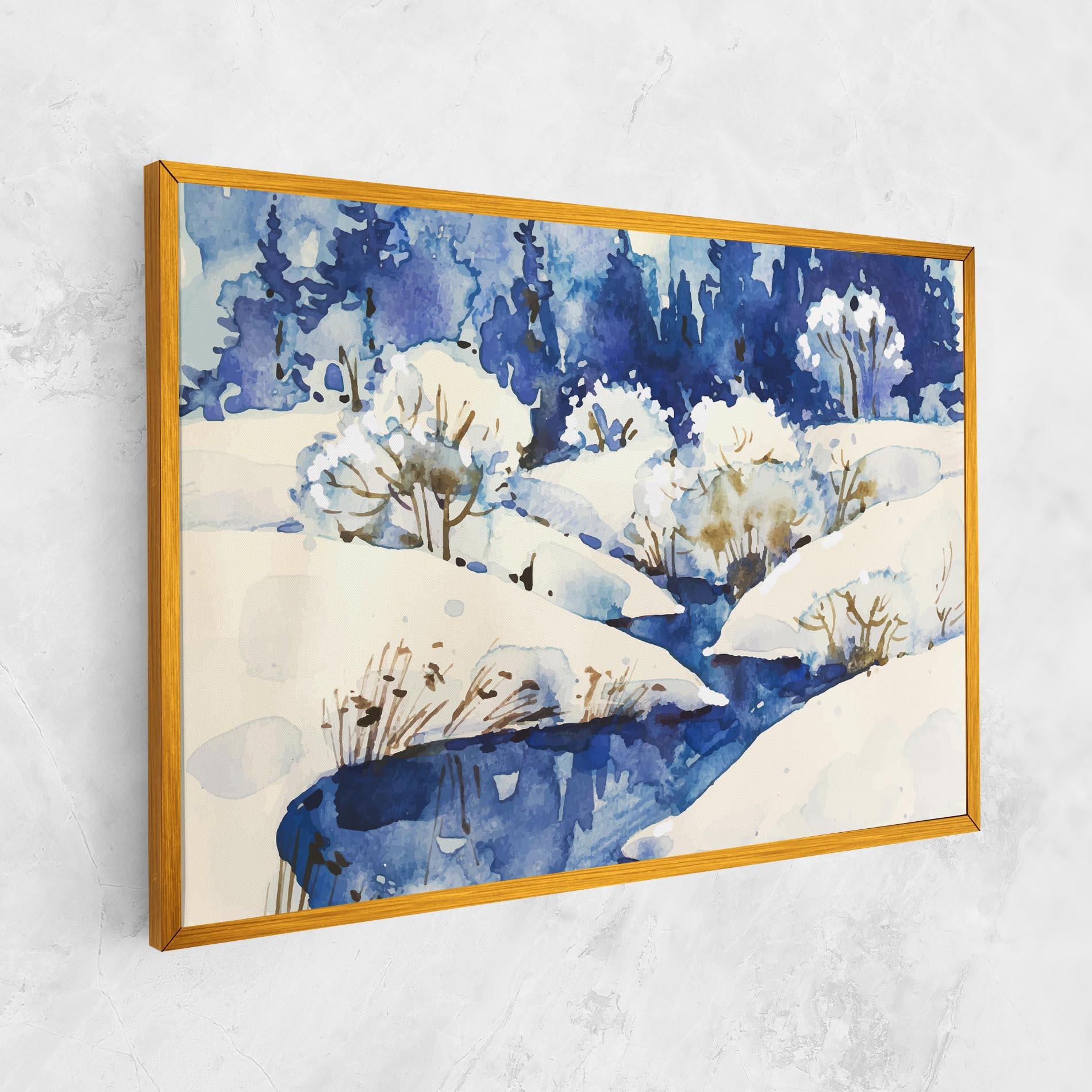 Tablou Canvas Blue Trees Winter mockup 1