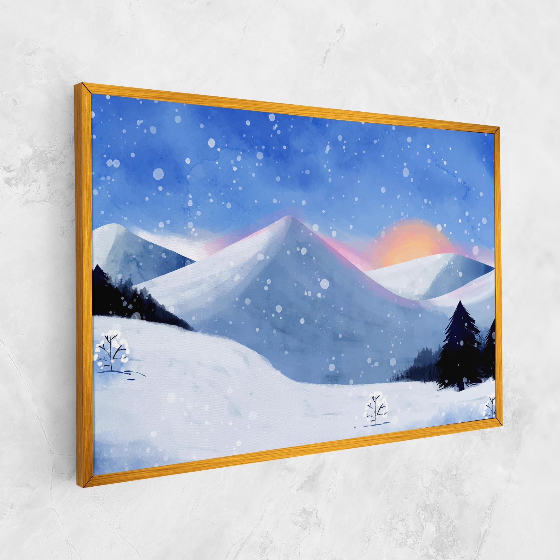 Tablou Canvas Mountain Snow Art mockup 1