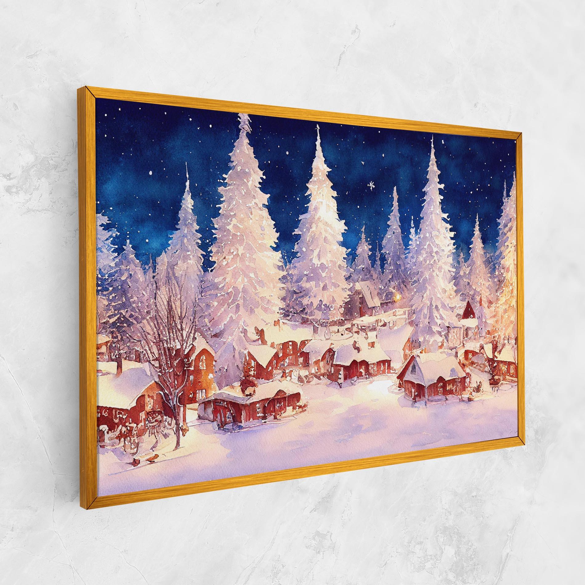 Tablou Canvas Snow Falling Painting mockup 1