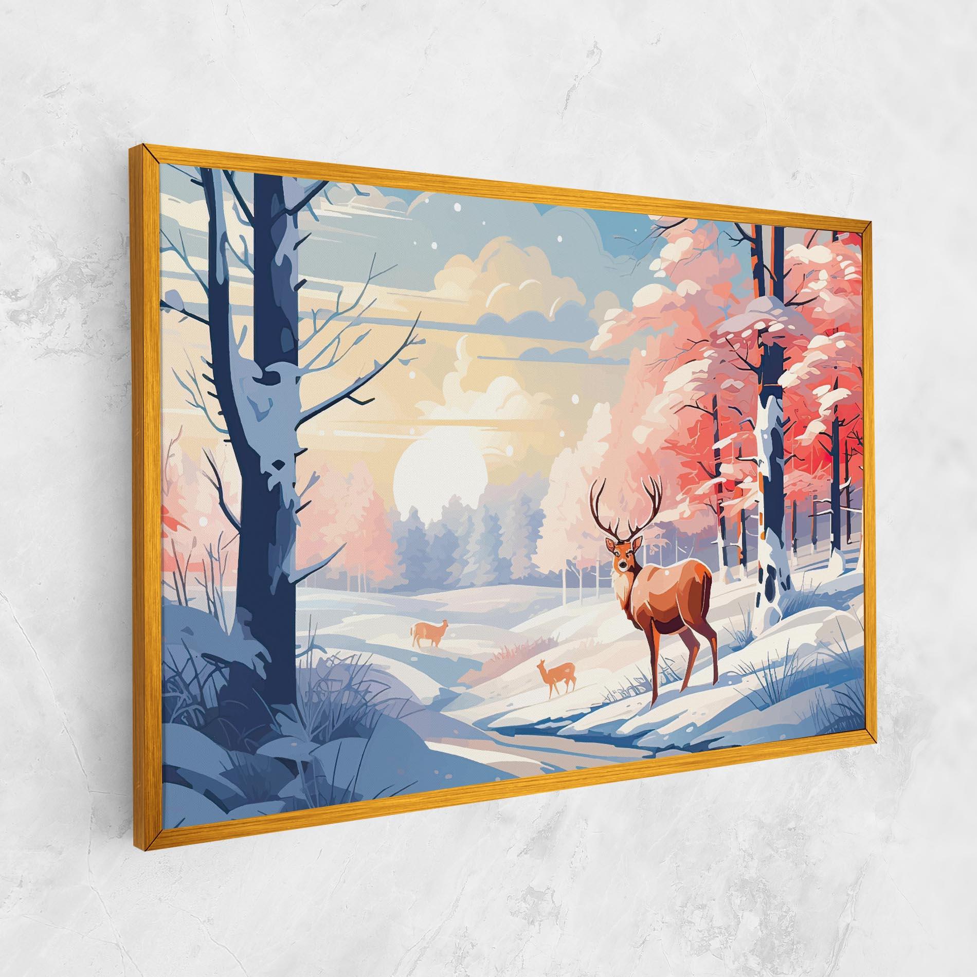 Tablou Canvas Winter Deer Art mockup 1