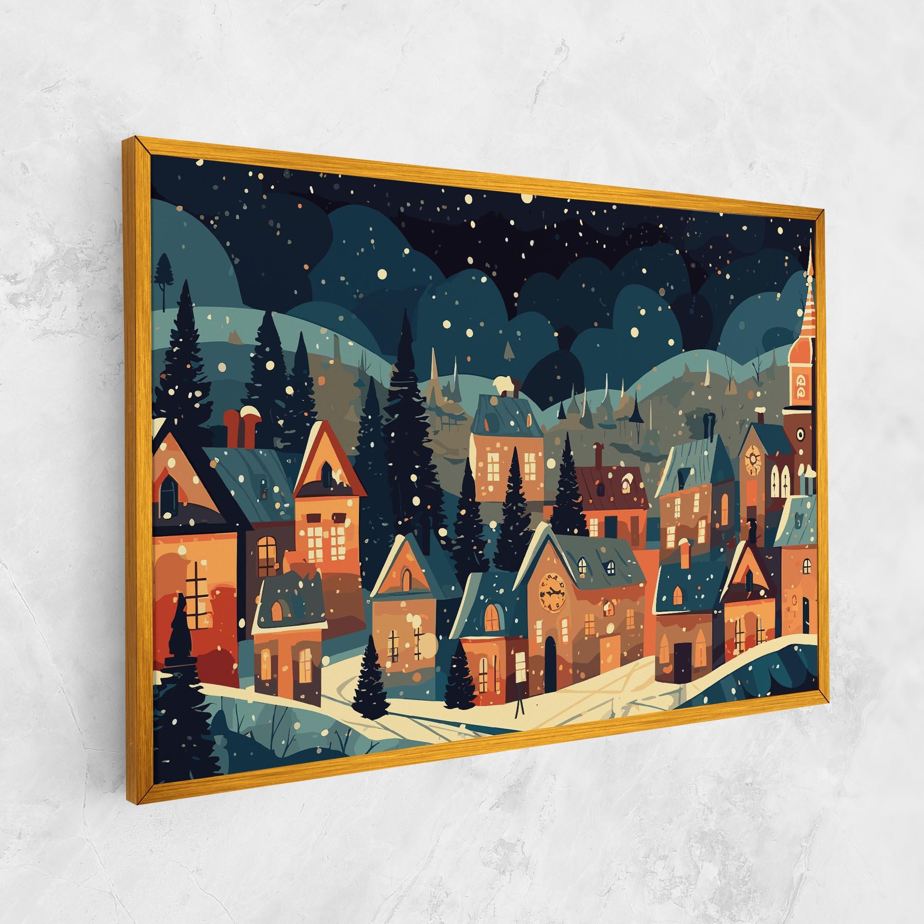 Tablou Canvas Winter View Houses mockup 1