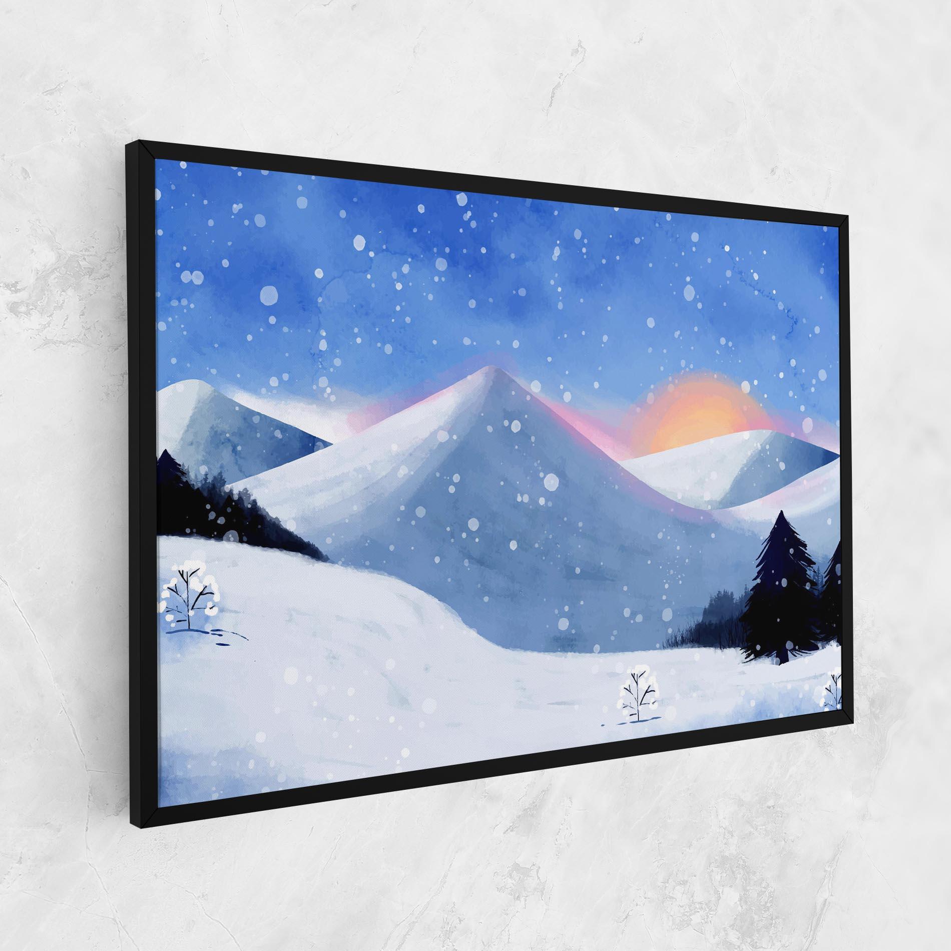 Tablou Canvas Mountain Snow Art mockup 1