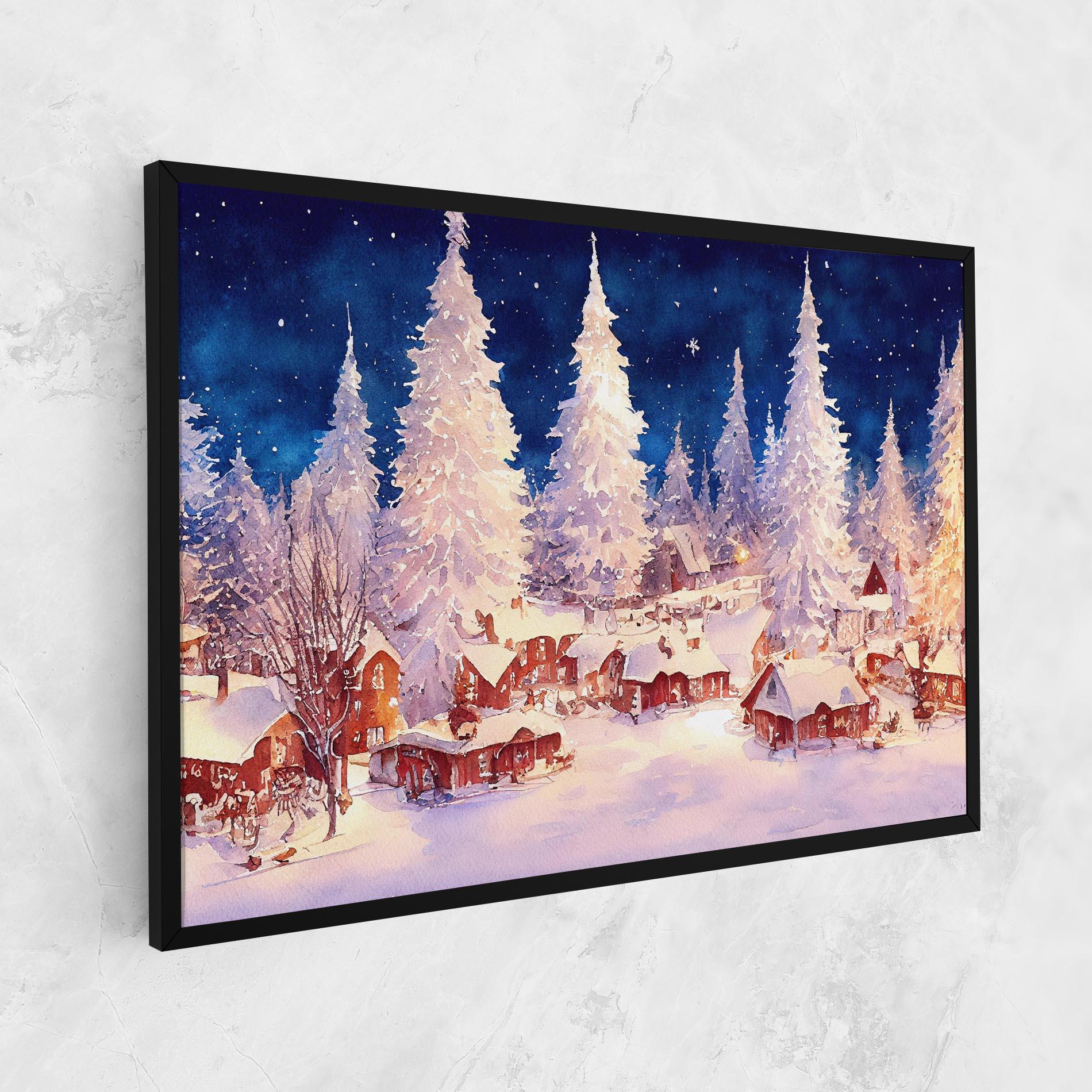 Tablou Canvas Snow Falling Painting mockup 1