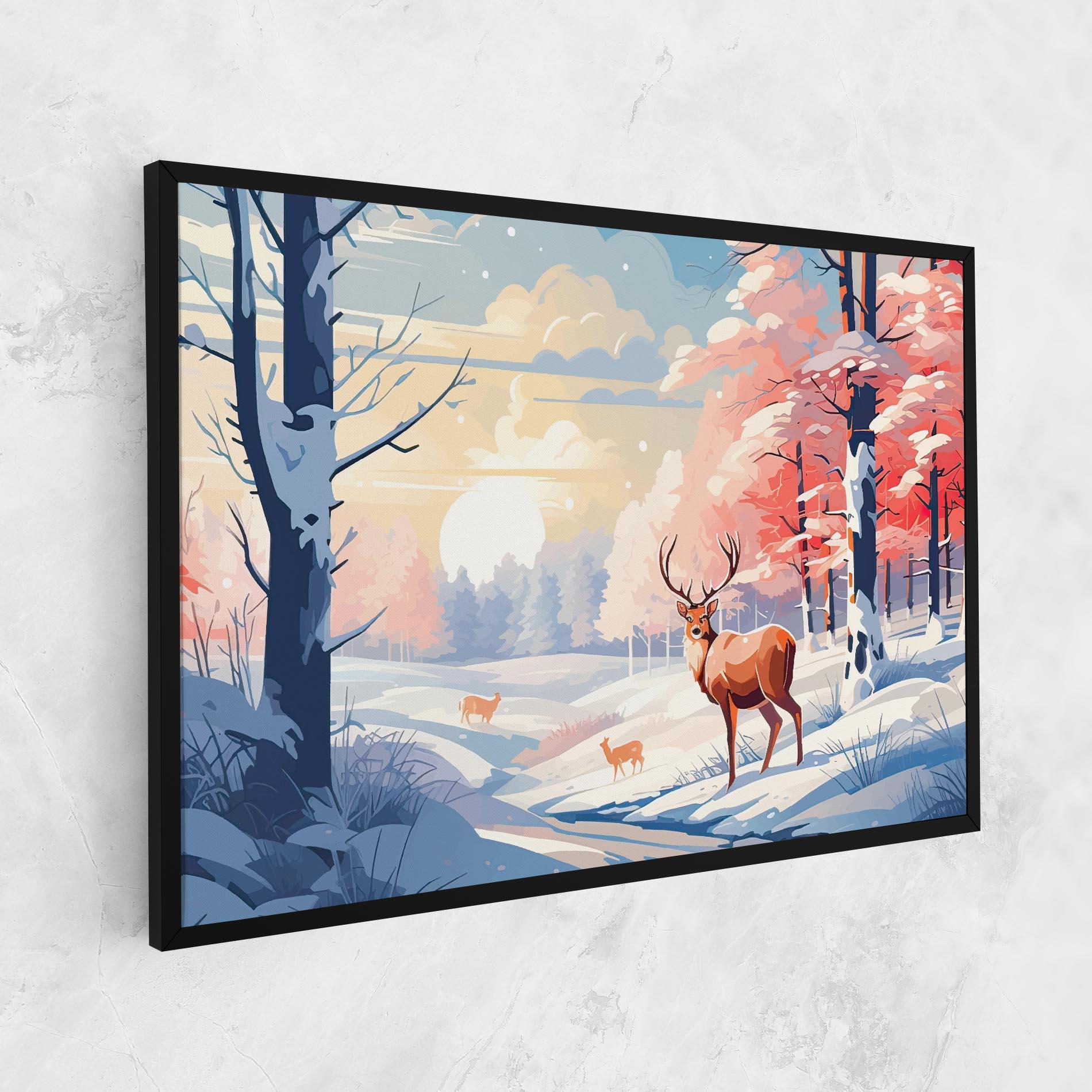 Tablou Canvas Winter Deer Art mockup 1